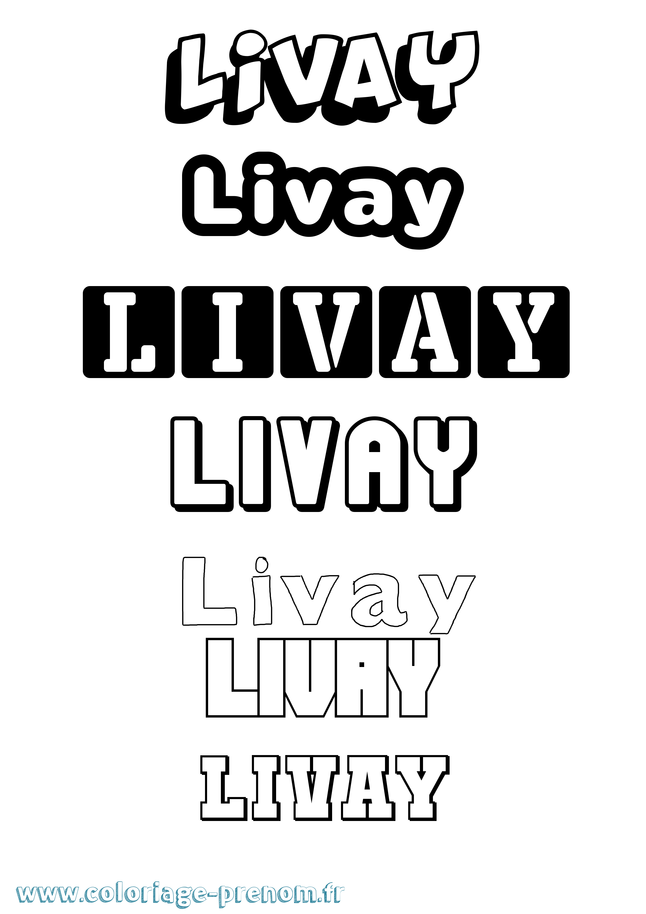 Coloriage prénom Livay Simple