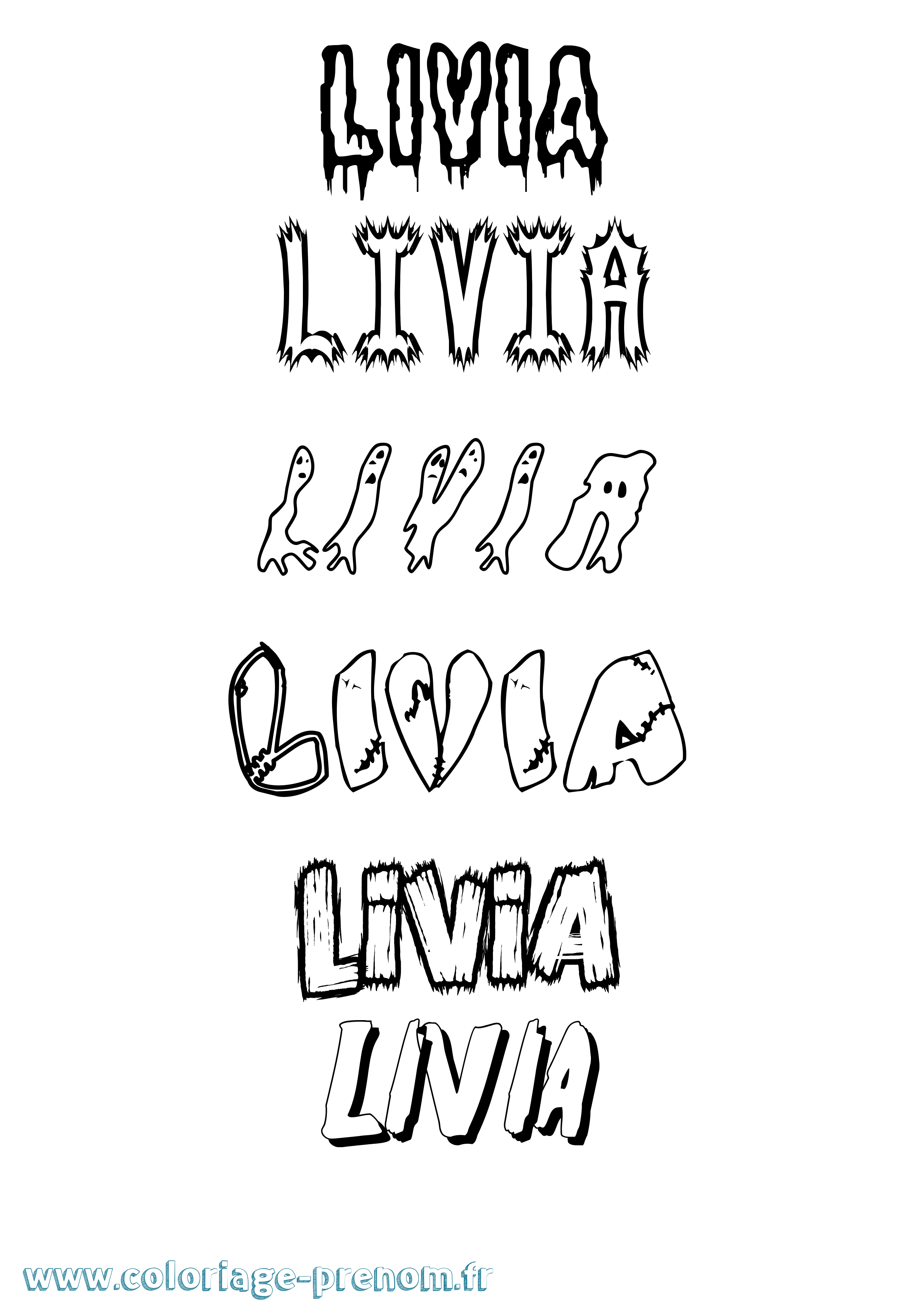 Coloriage Livia Frisson Coloriage prénom Livia Frisson