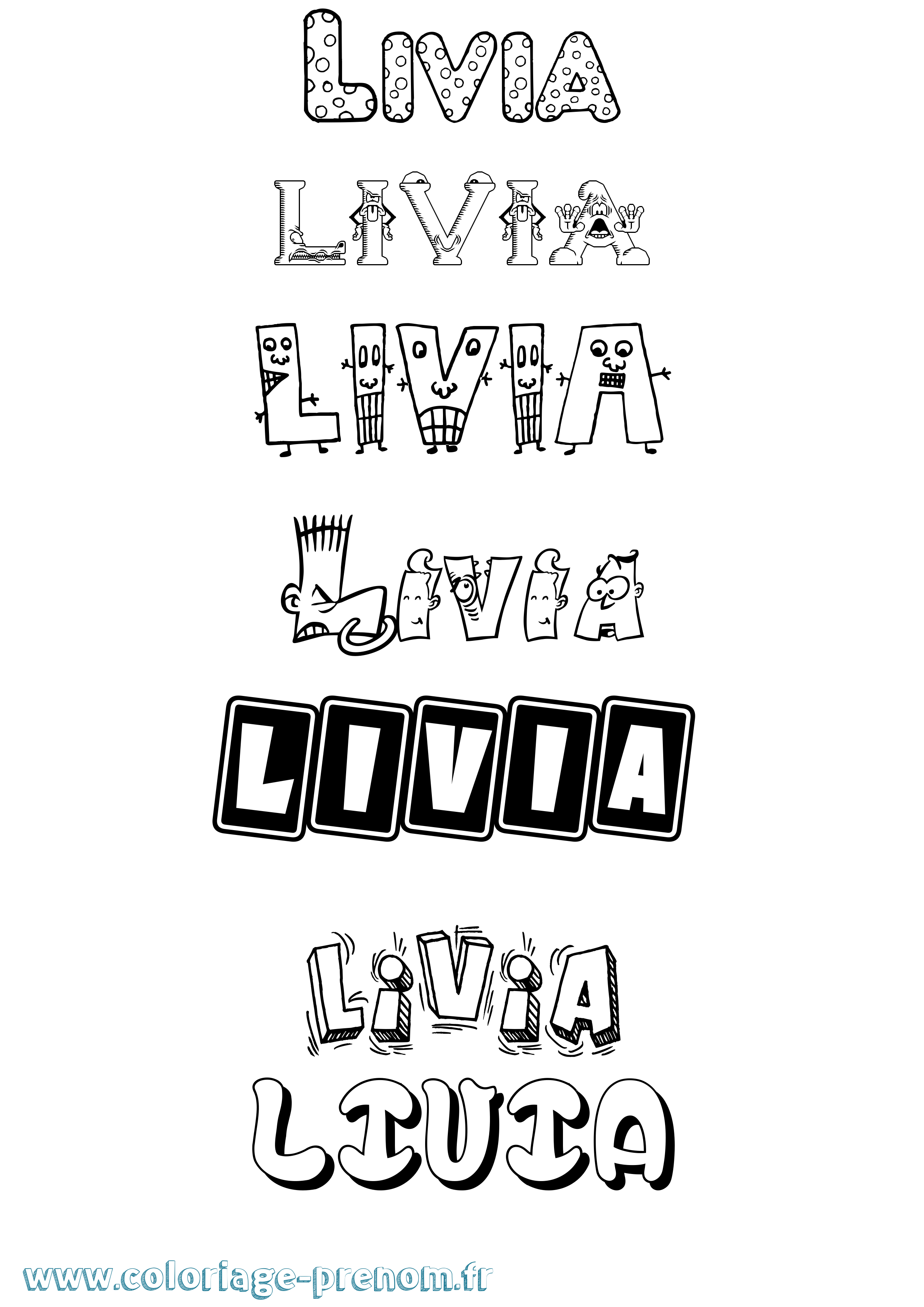 Coloriage Livia Fun Coloriage prénom Livia Fun