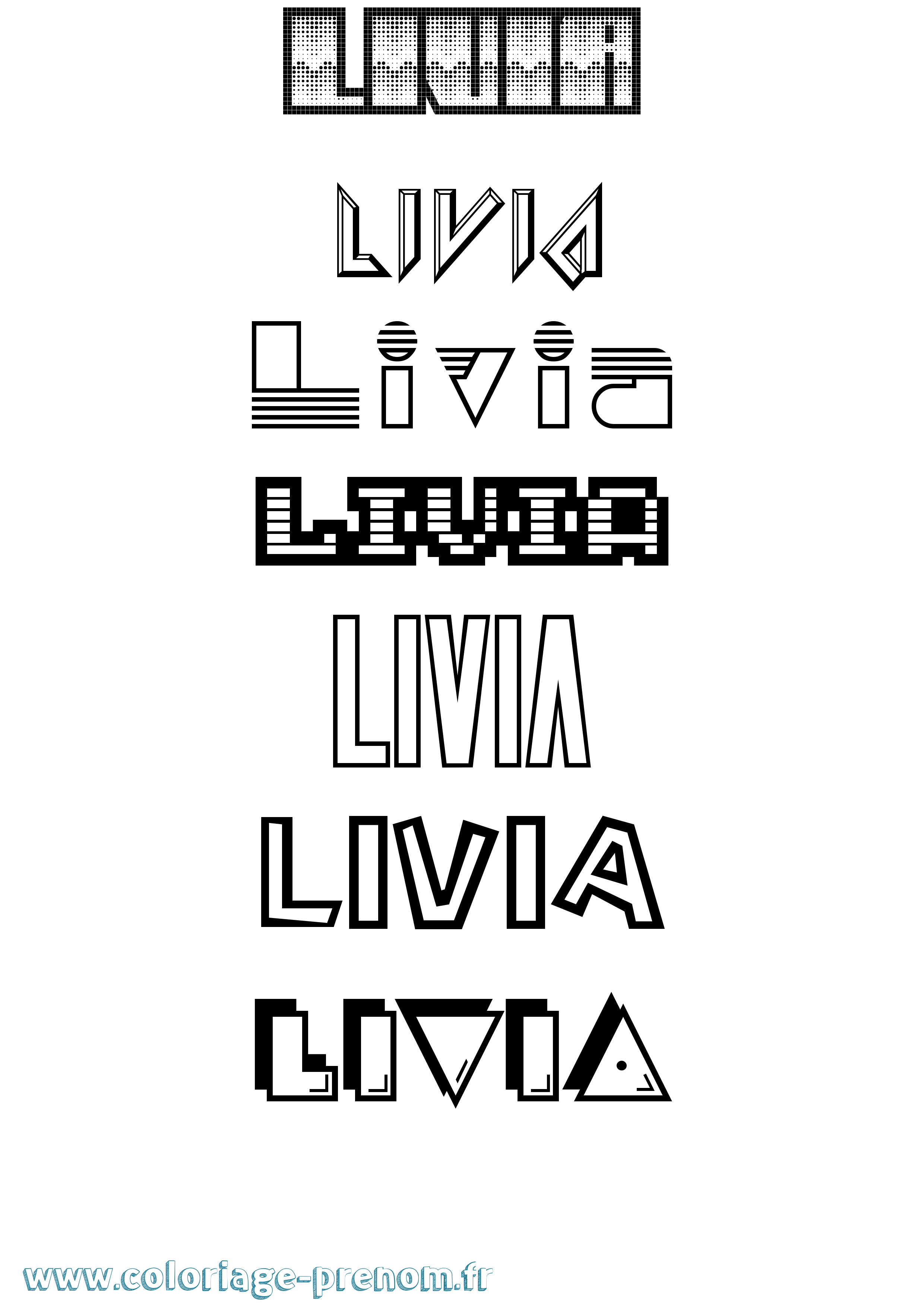 Coloriage Livia Jeux Vidéos Coloriage prénom Livia Jeux Vidéos