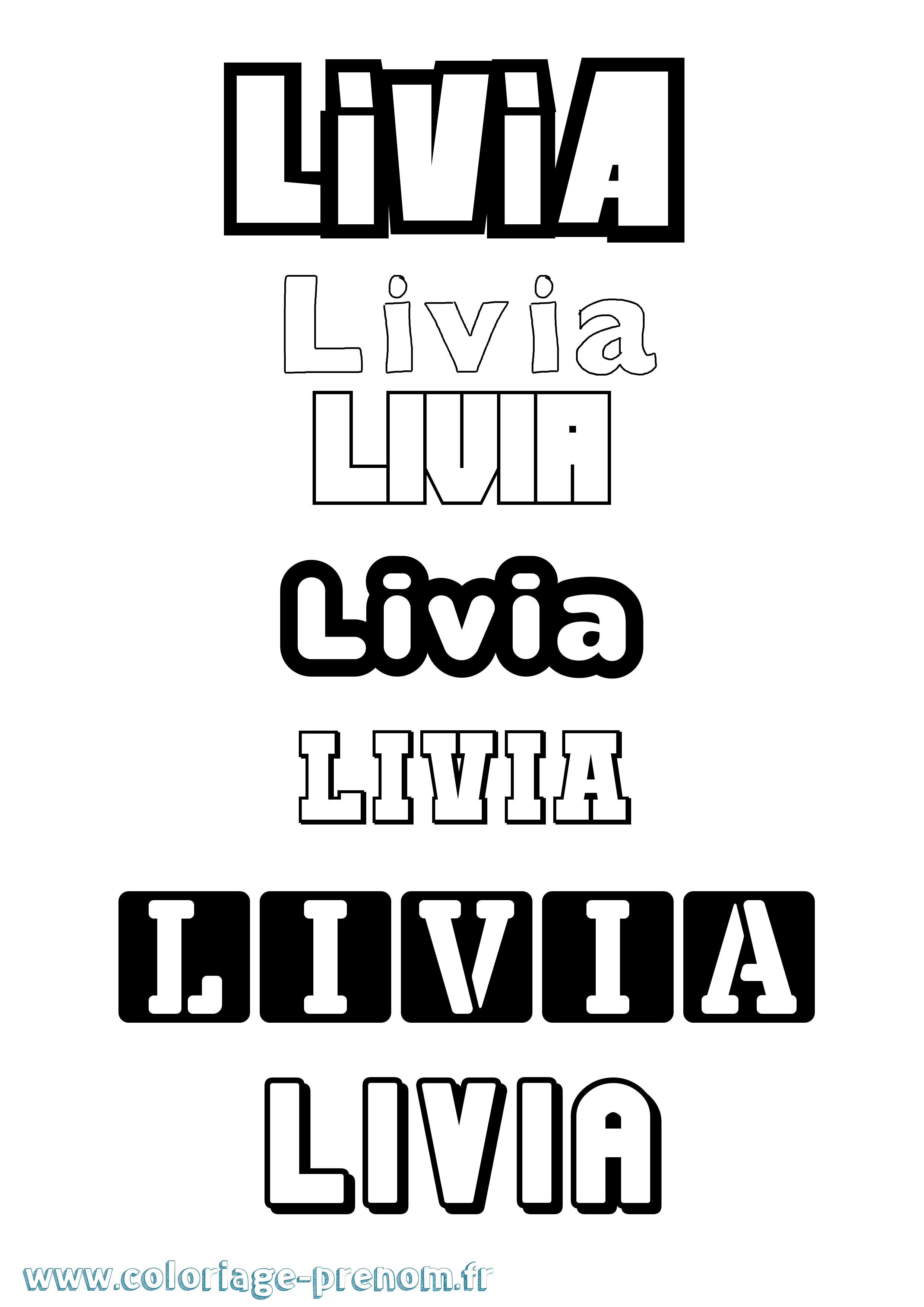 Coloriage Livia Simple Coloriage prénom Livia Simple