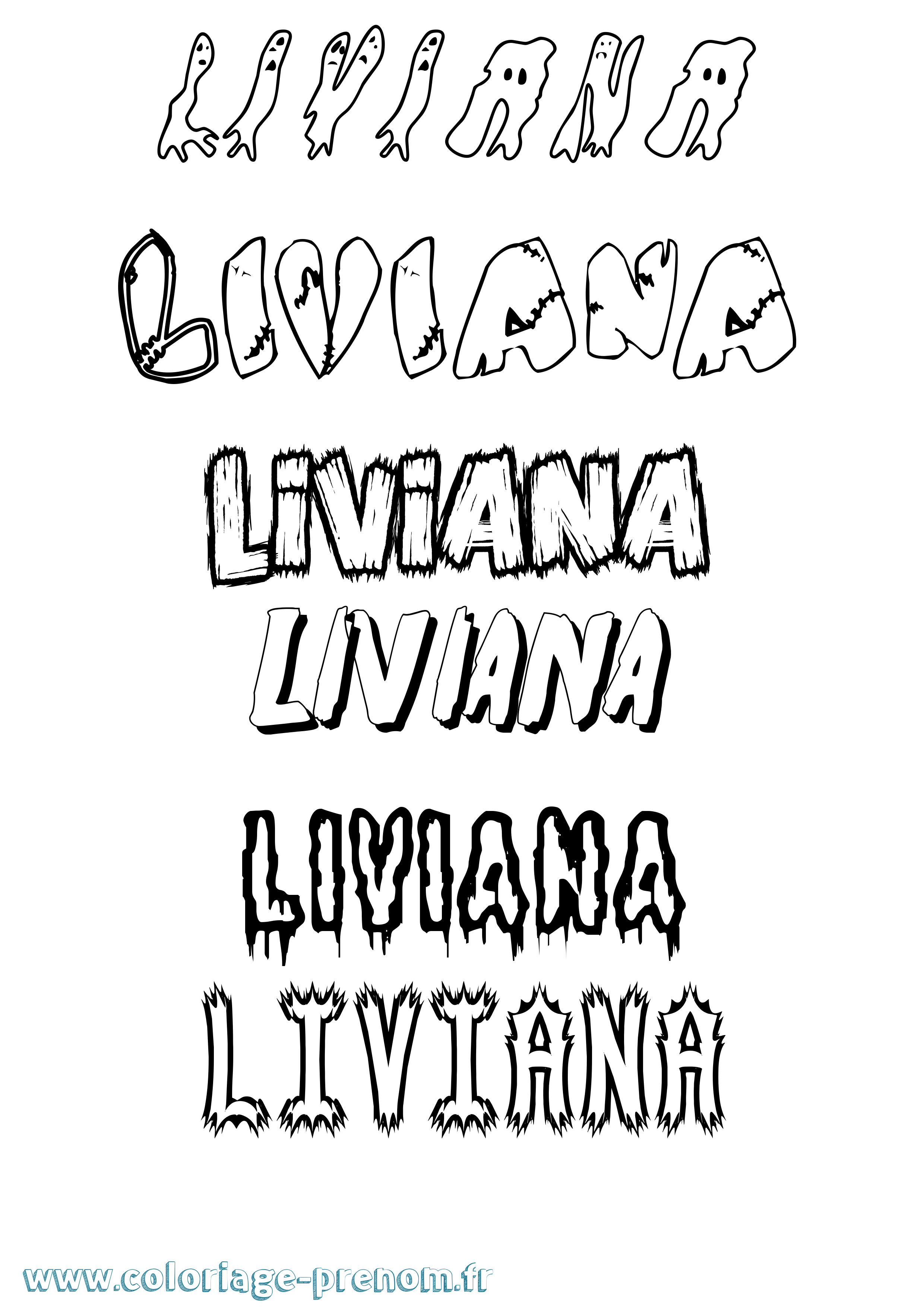 Coloriage prénom Liviana Frisson