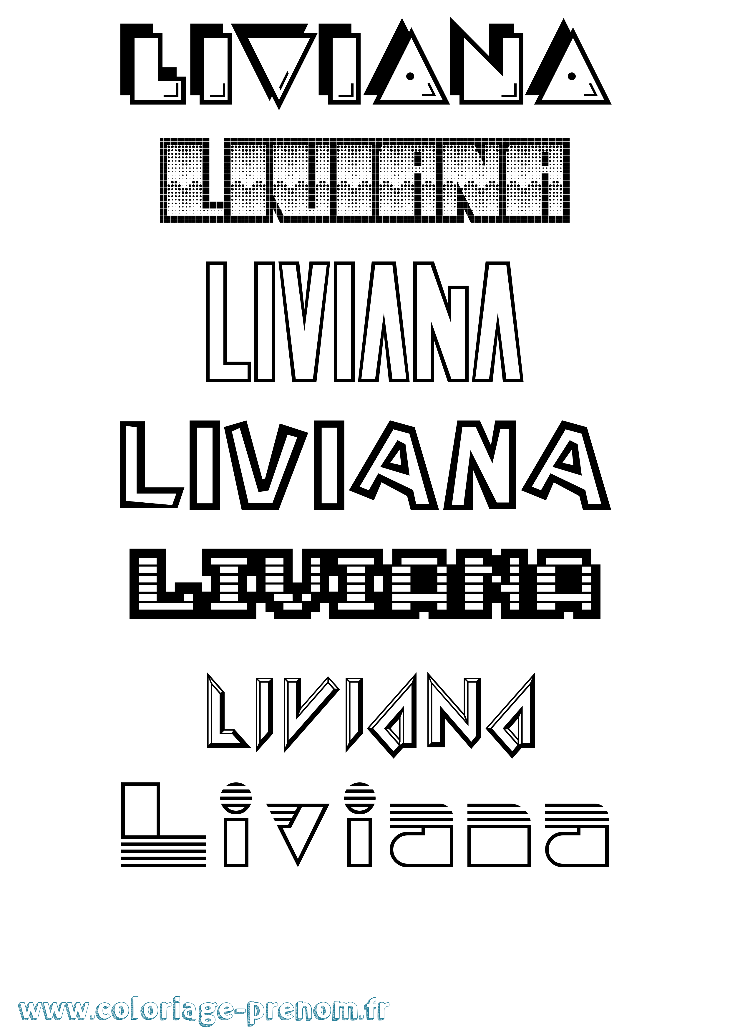 Coloriage prénom Liviana Jeux Vidéos