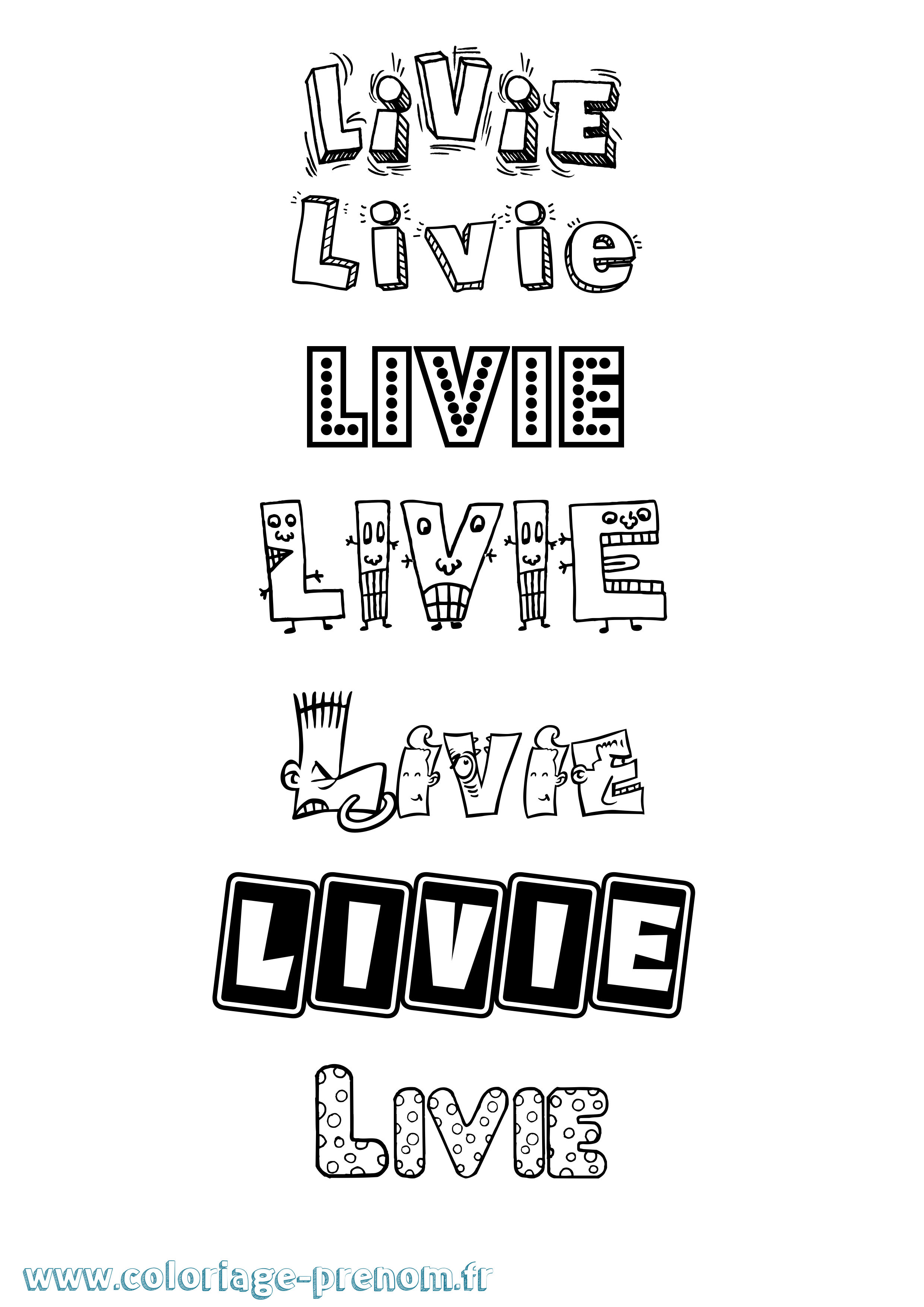 Coloriage Livie Fun Coloriage prénom Livie Fun