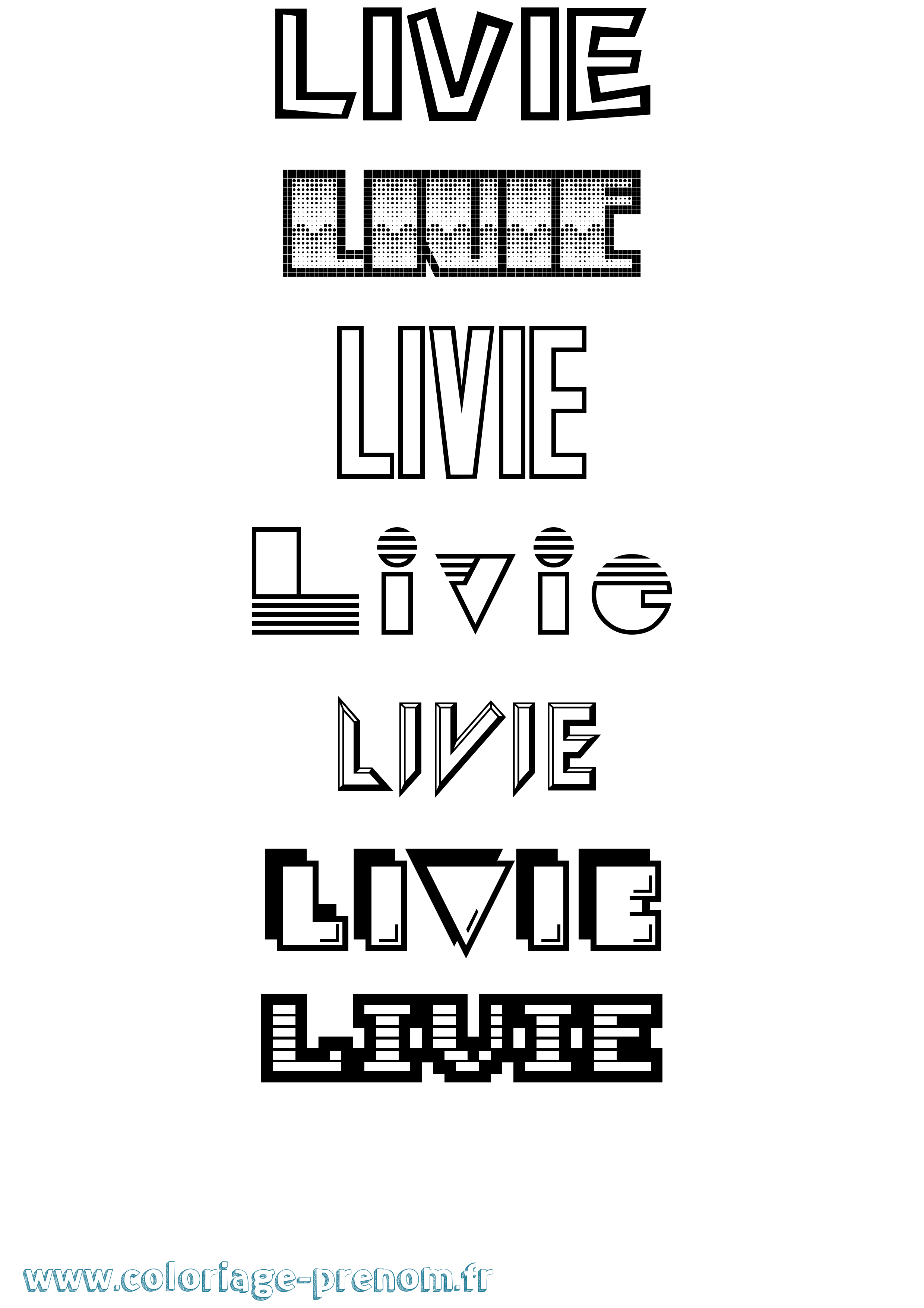 Coloriage Livie Jeux Vidéos Coloriage prénom Livie Jeux Vidéos