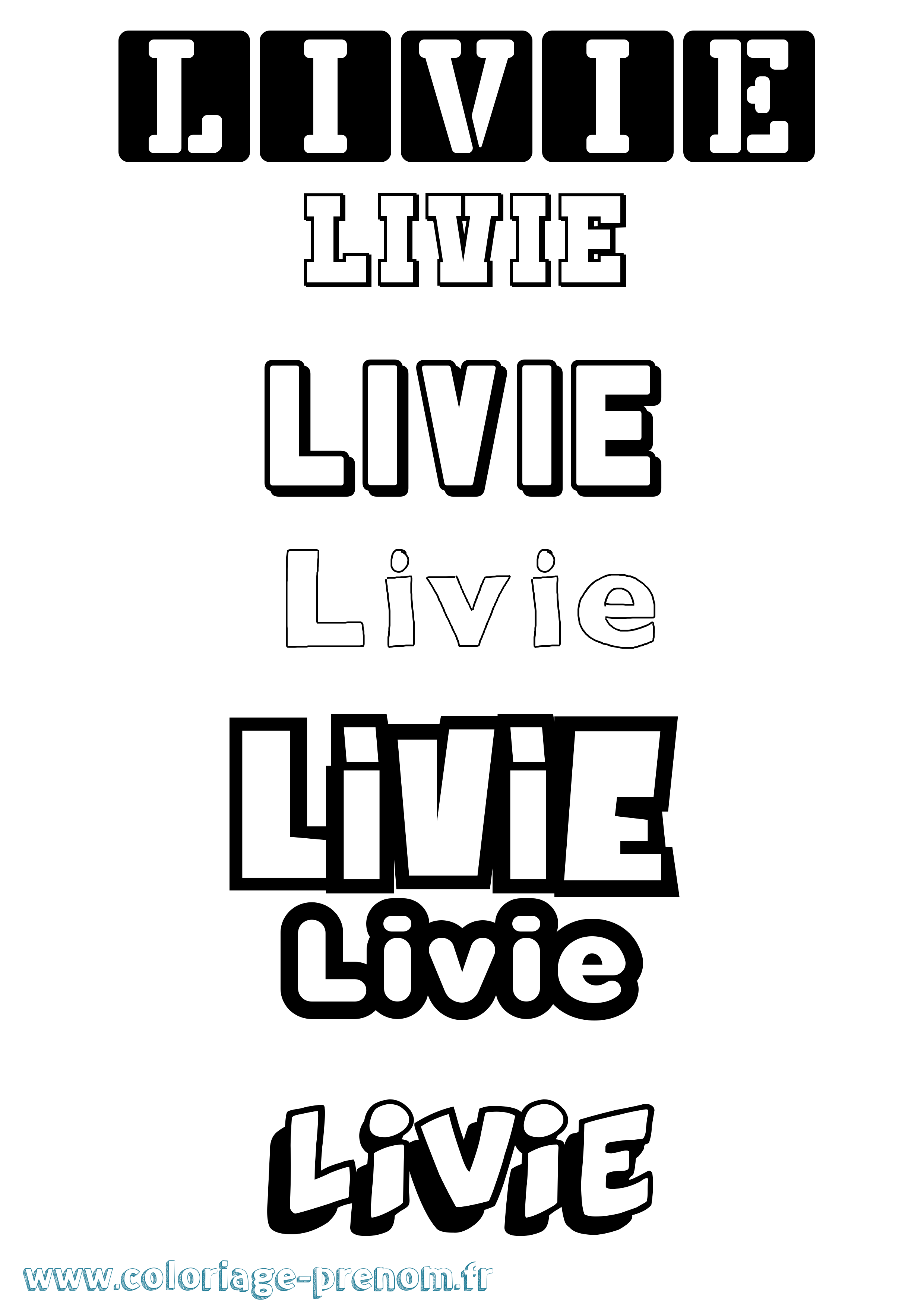 Coloriage Livie Simple Coloriage prénom Livie Simple