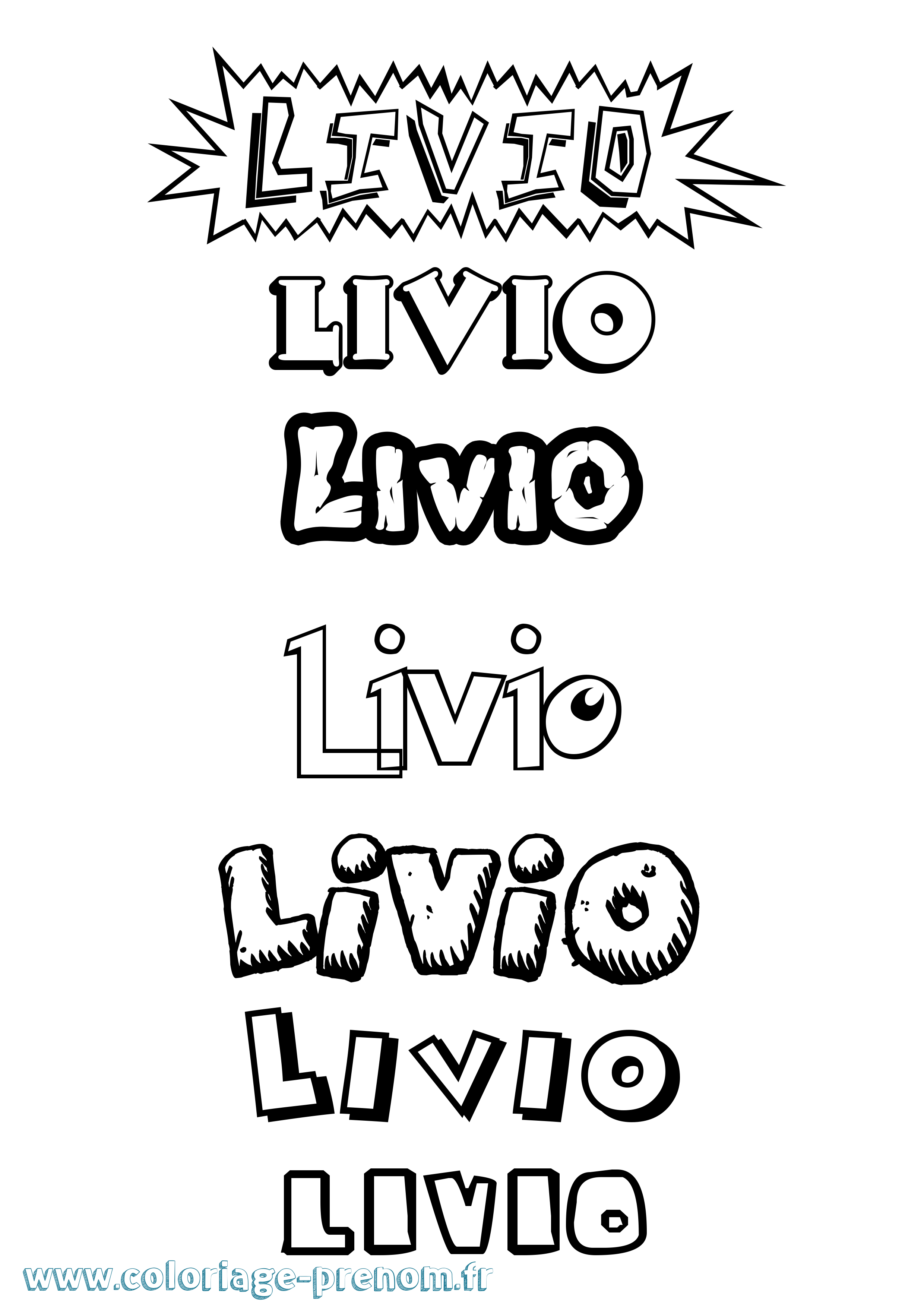 Coloriage Livio Coloriage prénom Livio