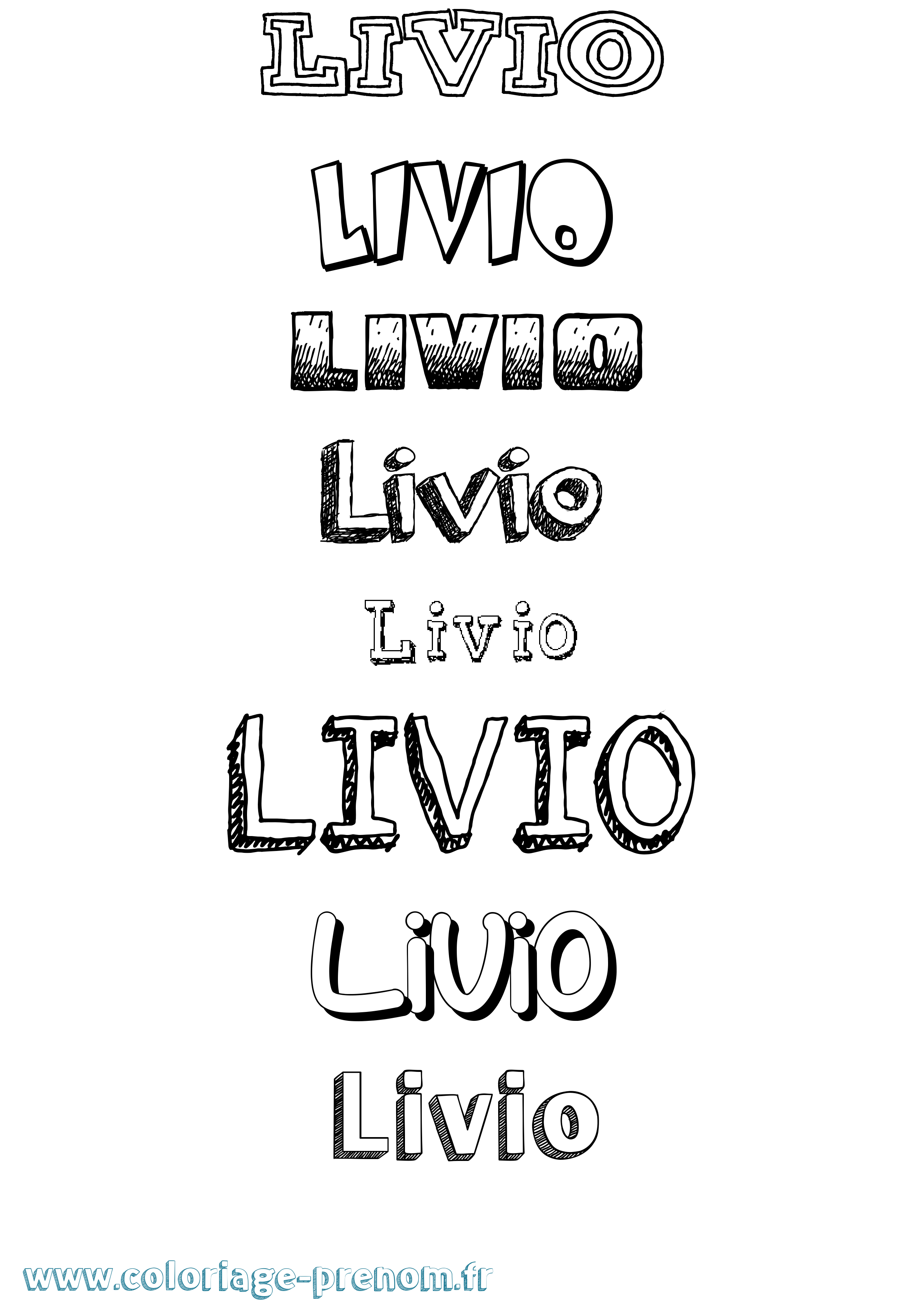 Coloriage prénom Livio Dessiné