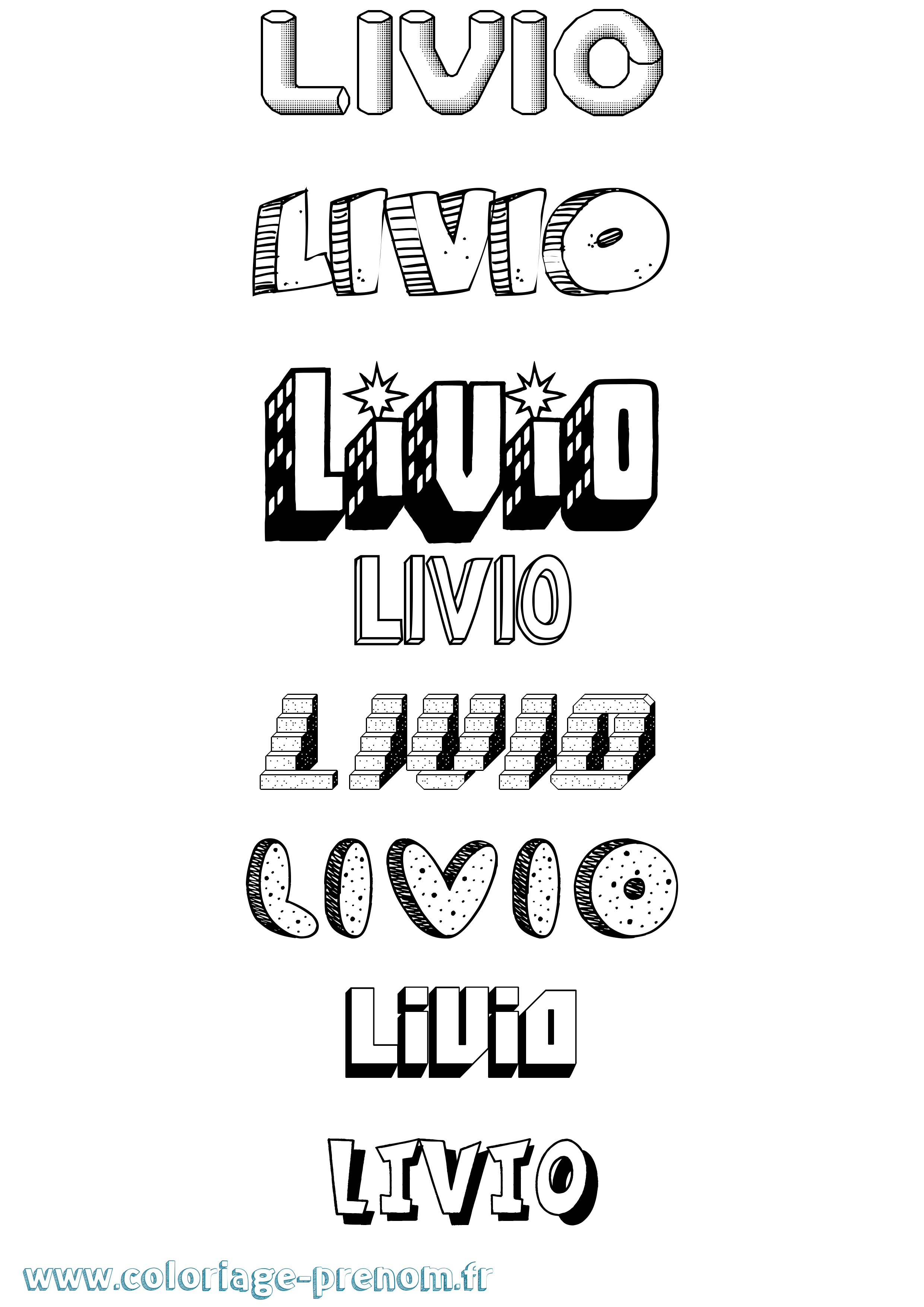 Coloriage Livio Coloriage prénom Livio