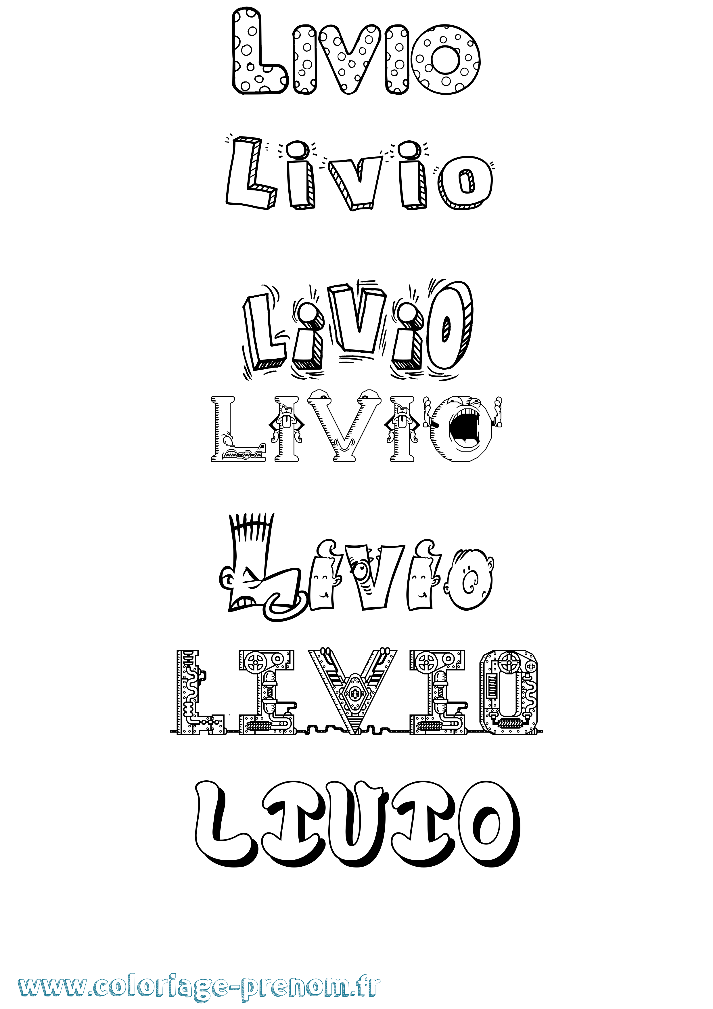 Coloriage prénom Livio Fun