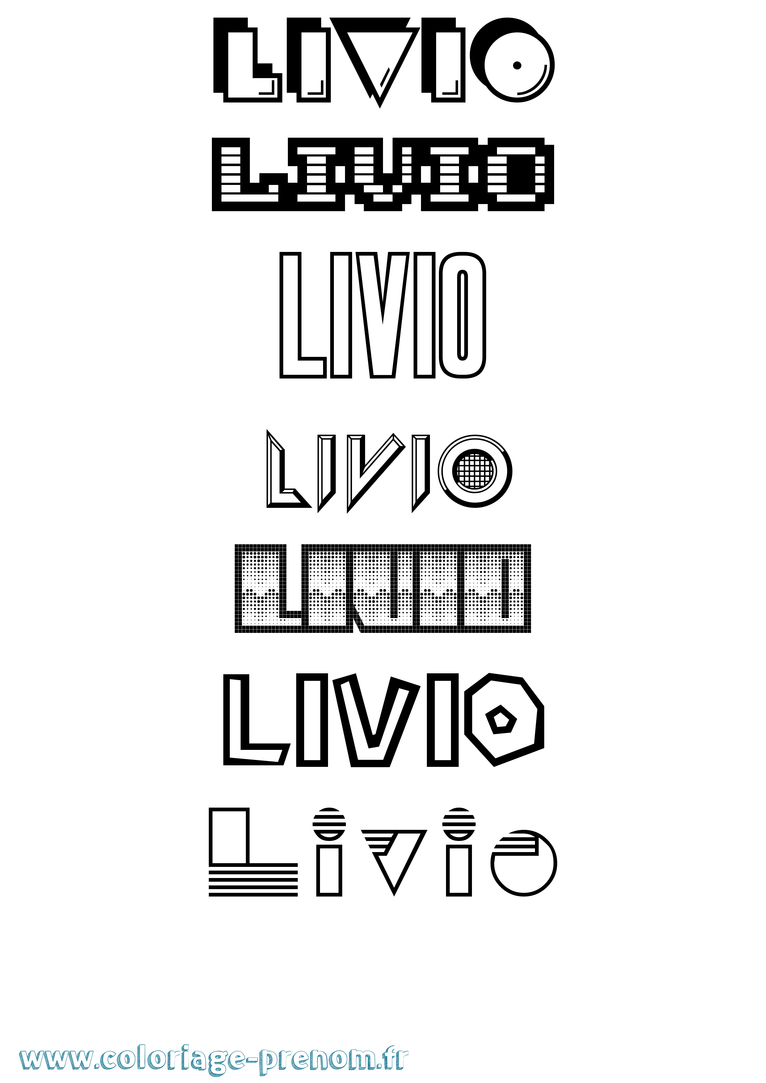 Coloriage Livio Coloriage prénom Livio