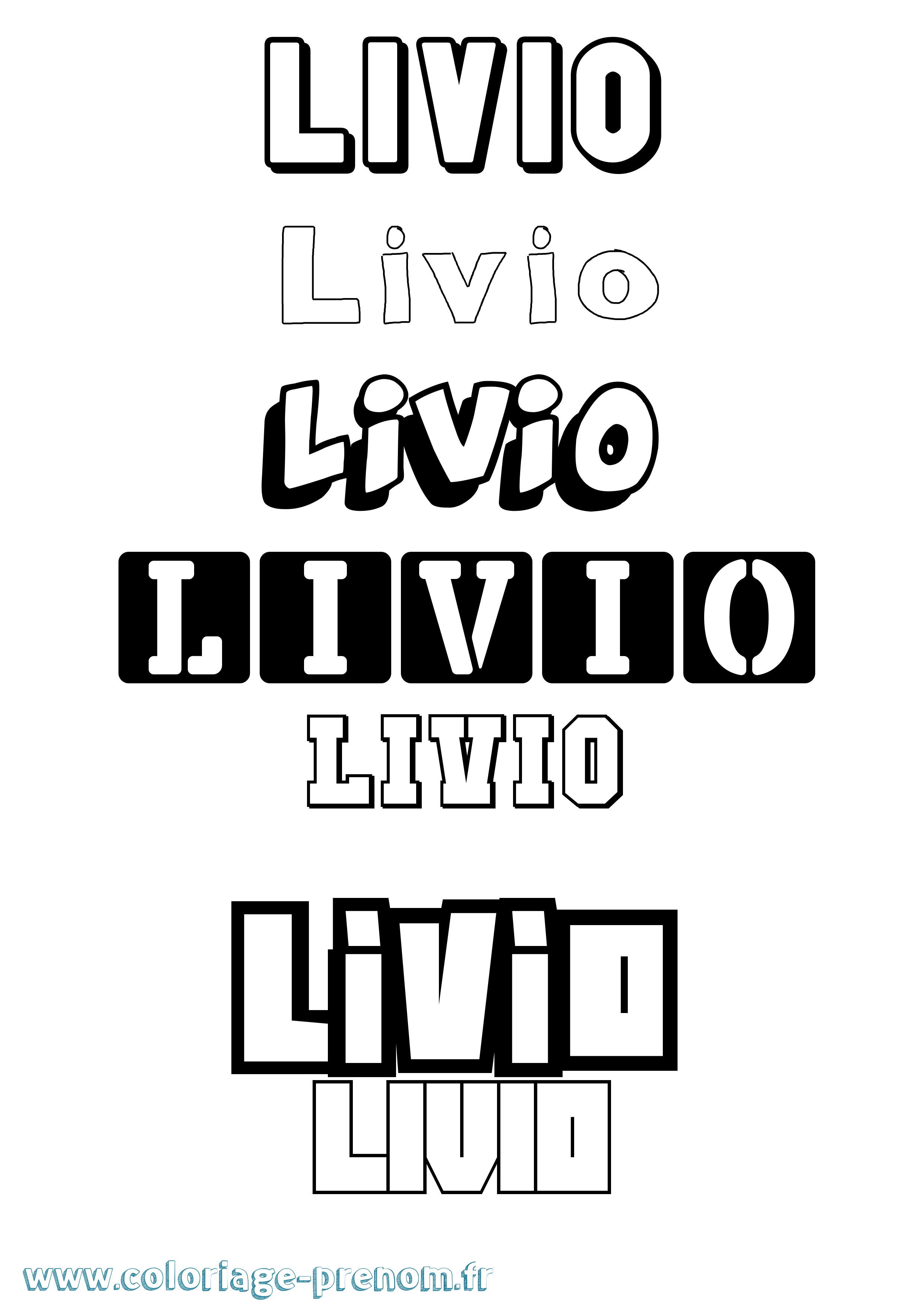Coloriage prénom Livio Simple