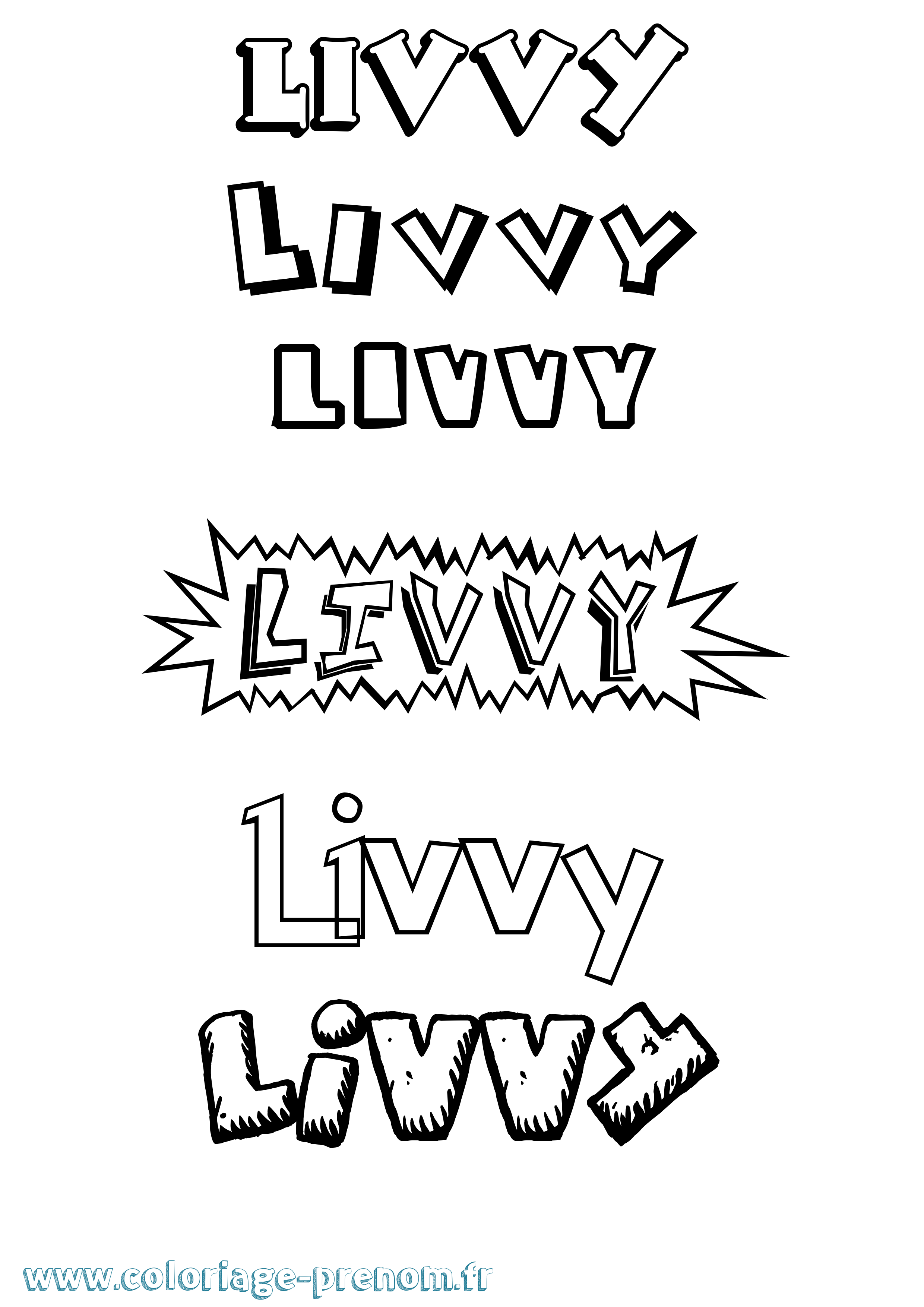 Coloriage Livvy Dessin Animé Coloriage prénom Livvy Dessin Animé