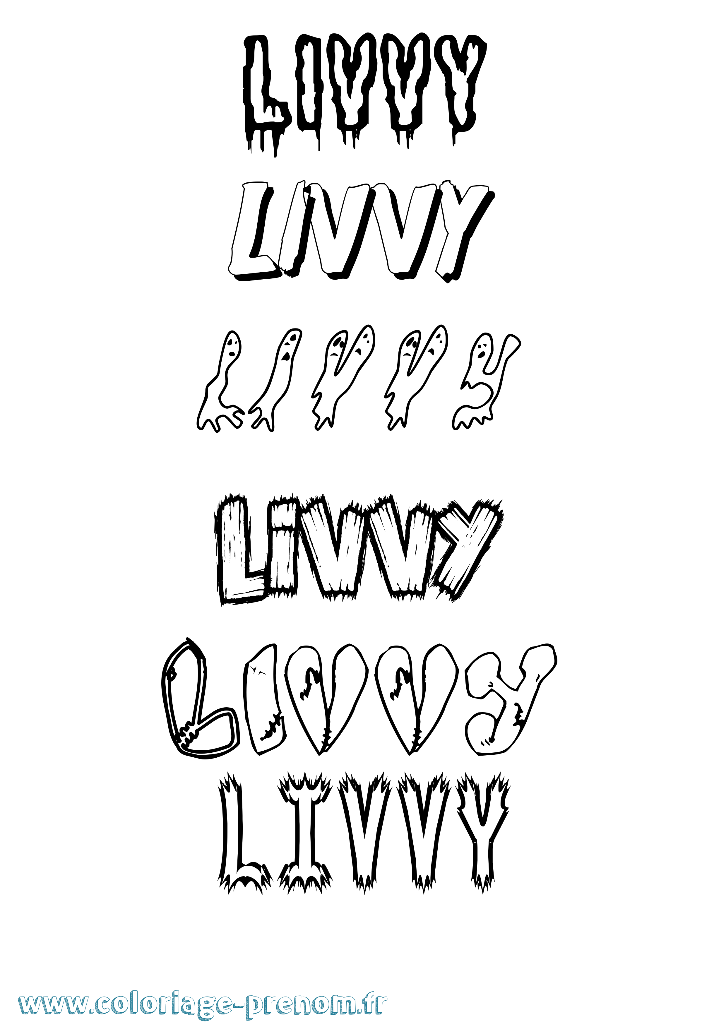 Coloriage Livvy Frisson Coloriage prénom Livvy Frisson