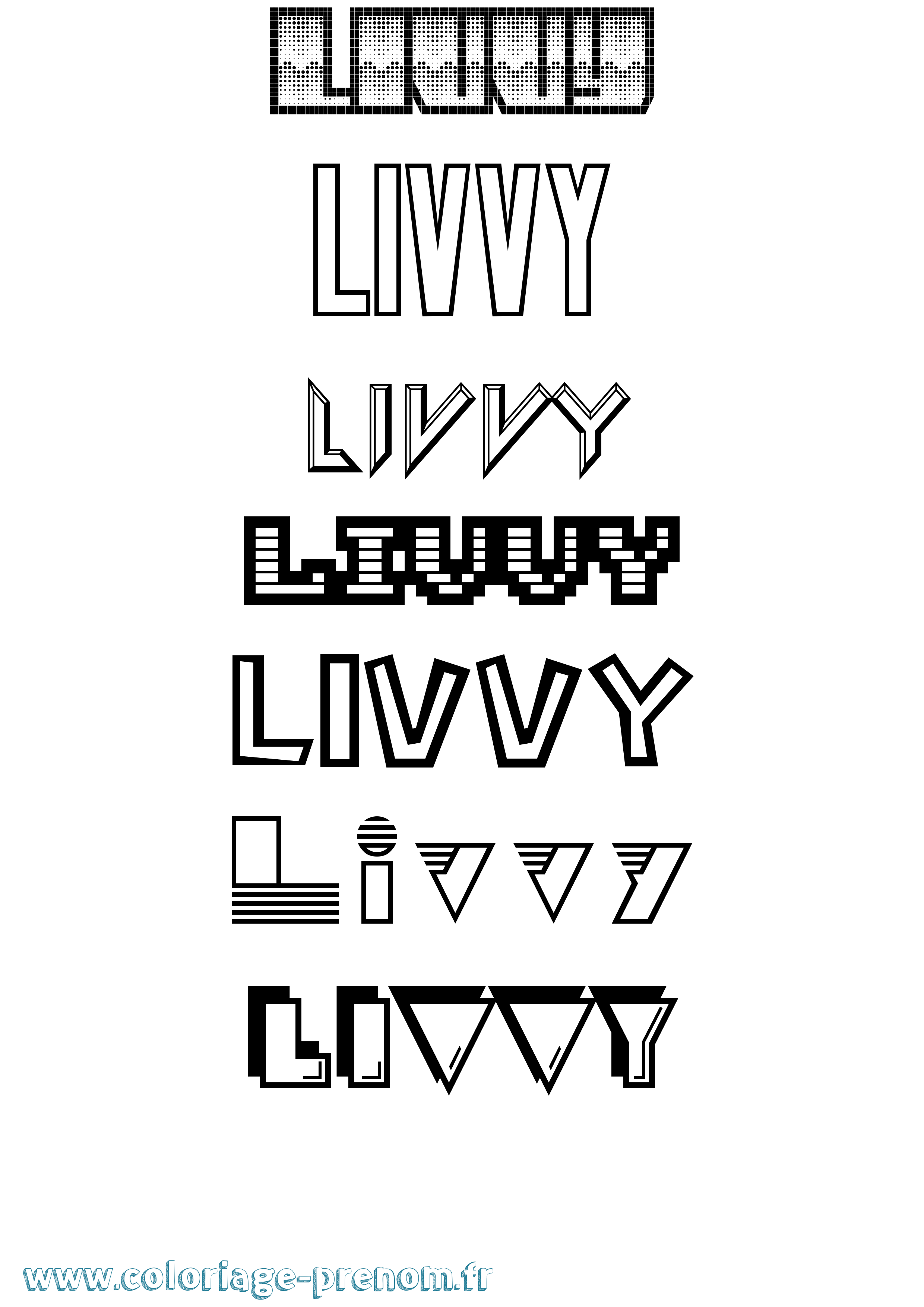 Coloriage Livvy Jeux Vidéos Coloriage prénom Livvy Jeux Vidéos
