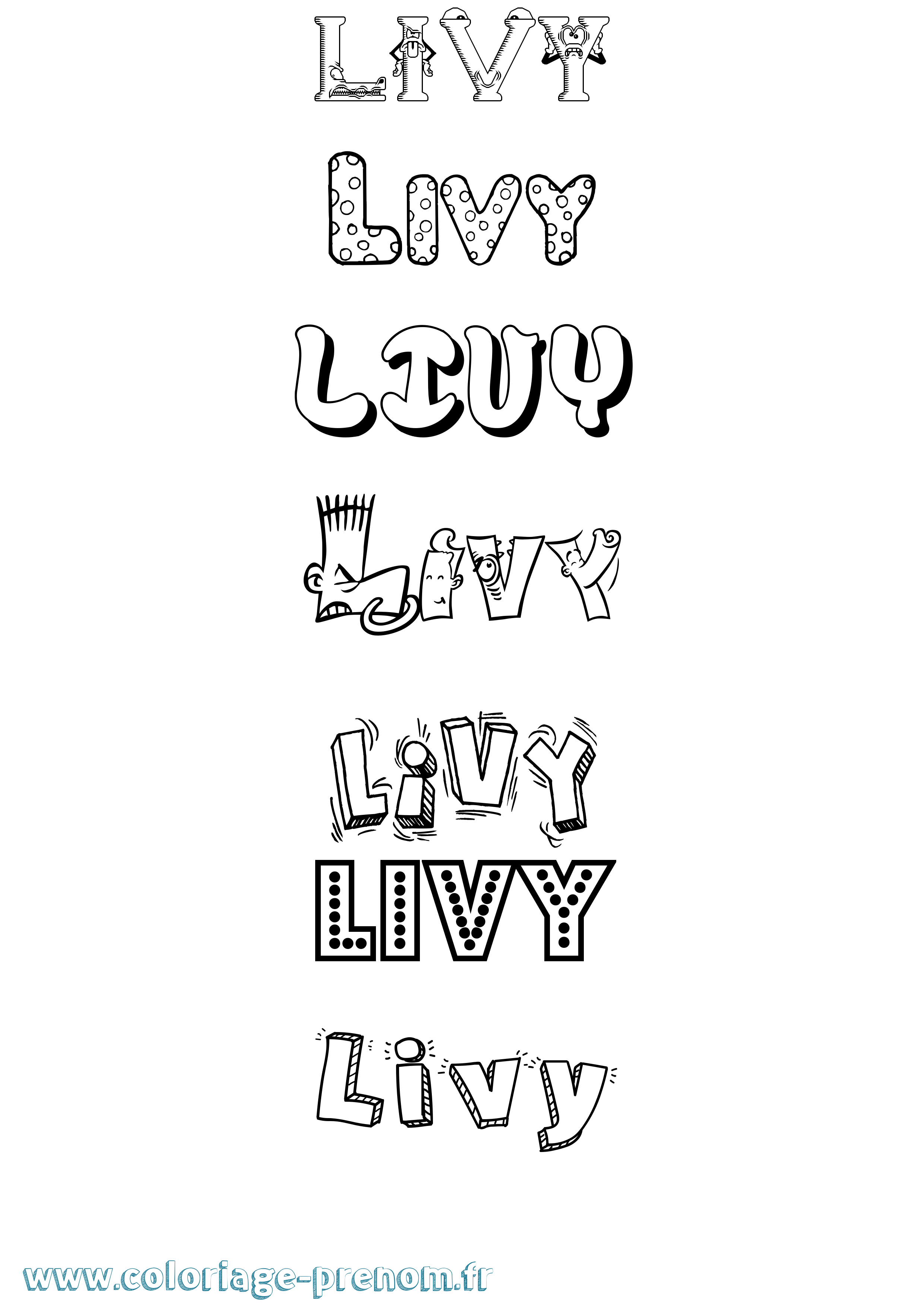 Coloriage Livy Fun Coloriage prénom Livy Fun