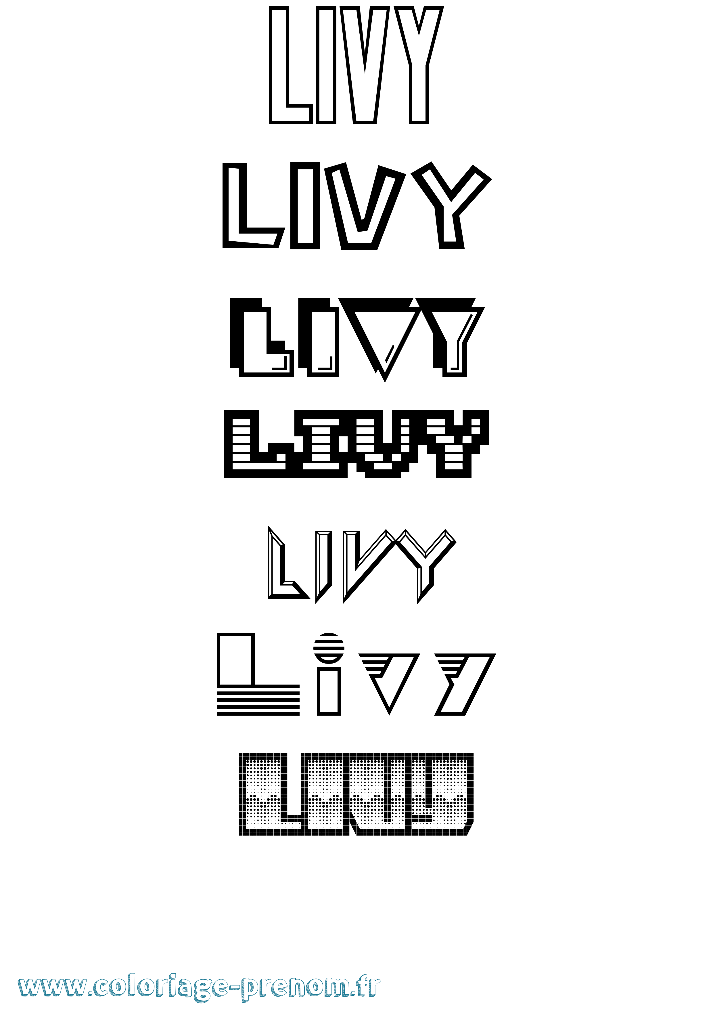 Coloriage Livy Jeux Vidéos Coloriage prénom Livy Jeux Vidéos