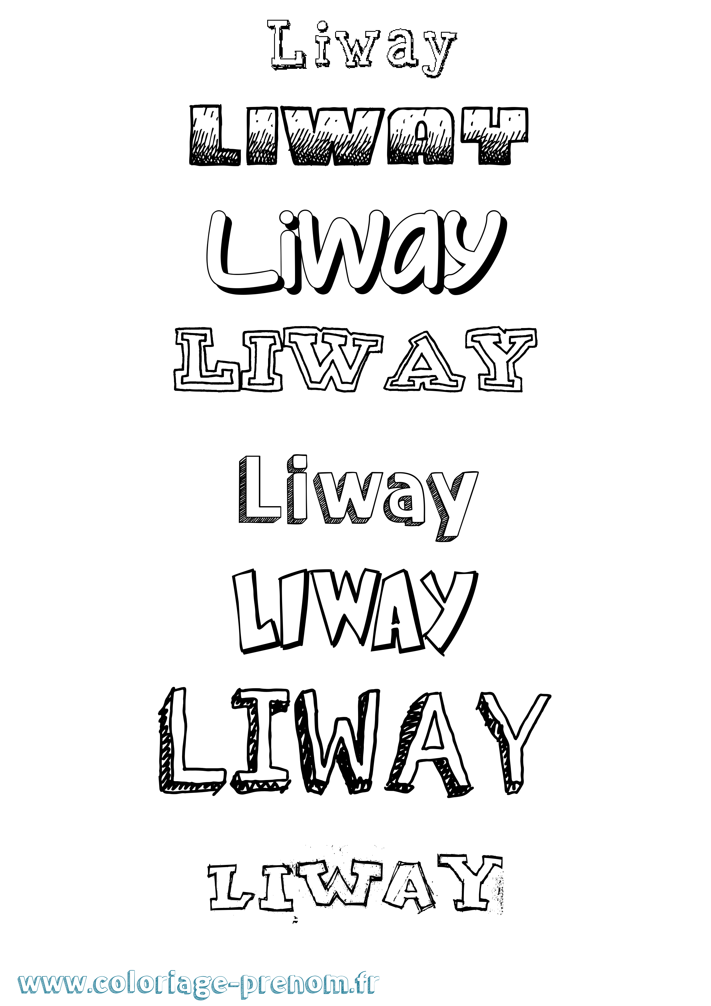 Coloriage Liway Dessiné Coloriage prénom Liway Dessiné