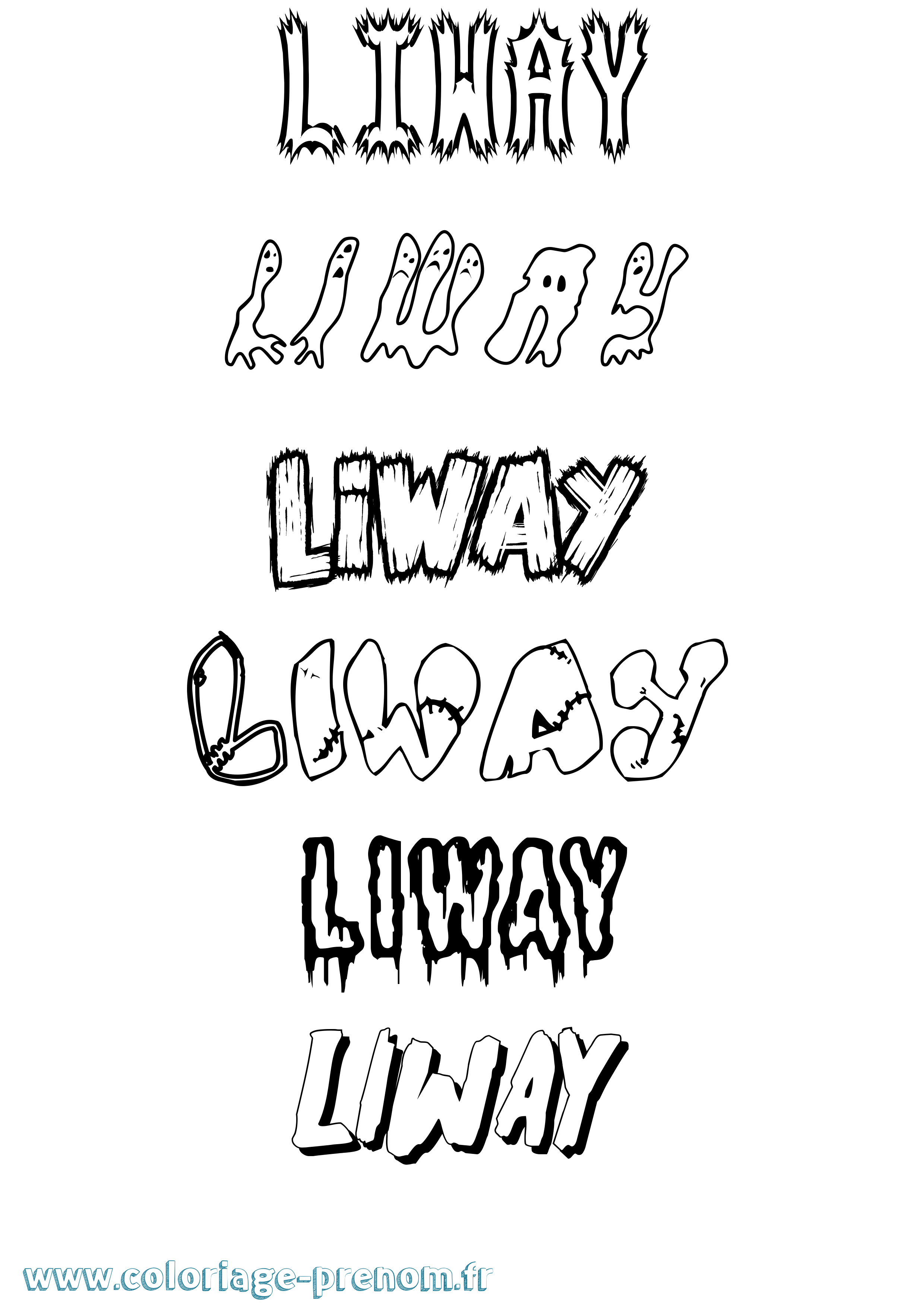 Coloriage Liway Frisson Coloriage prénom Liway Frisson