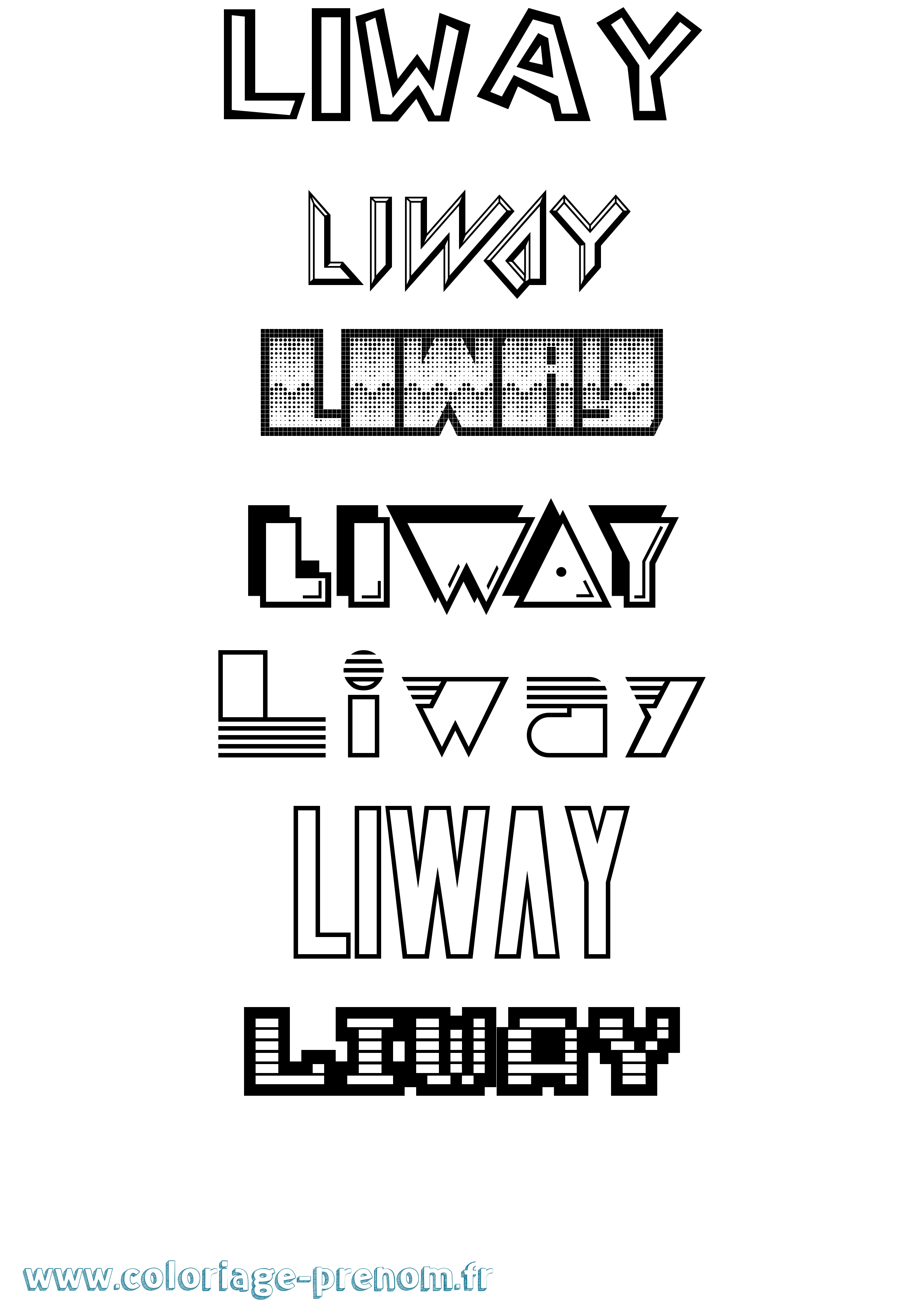 Coloriage Liway Jeux Vidéos Coloriage prénom Liway Jeux Vidéos