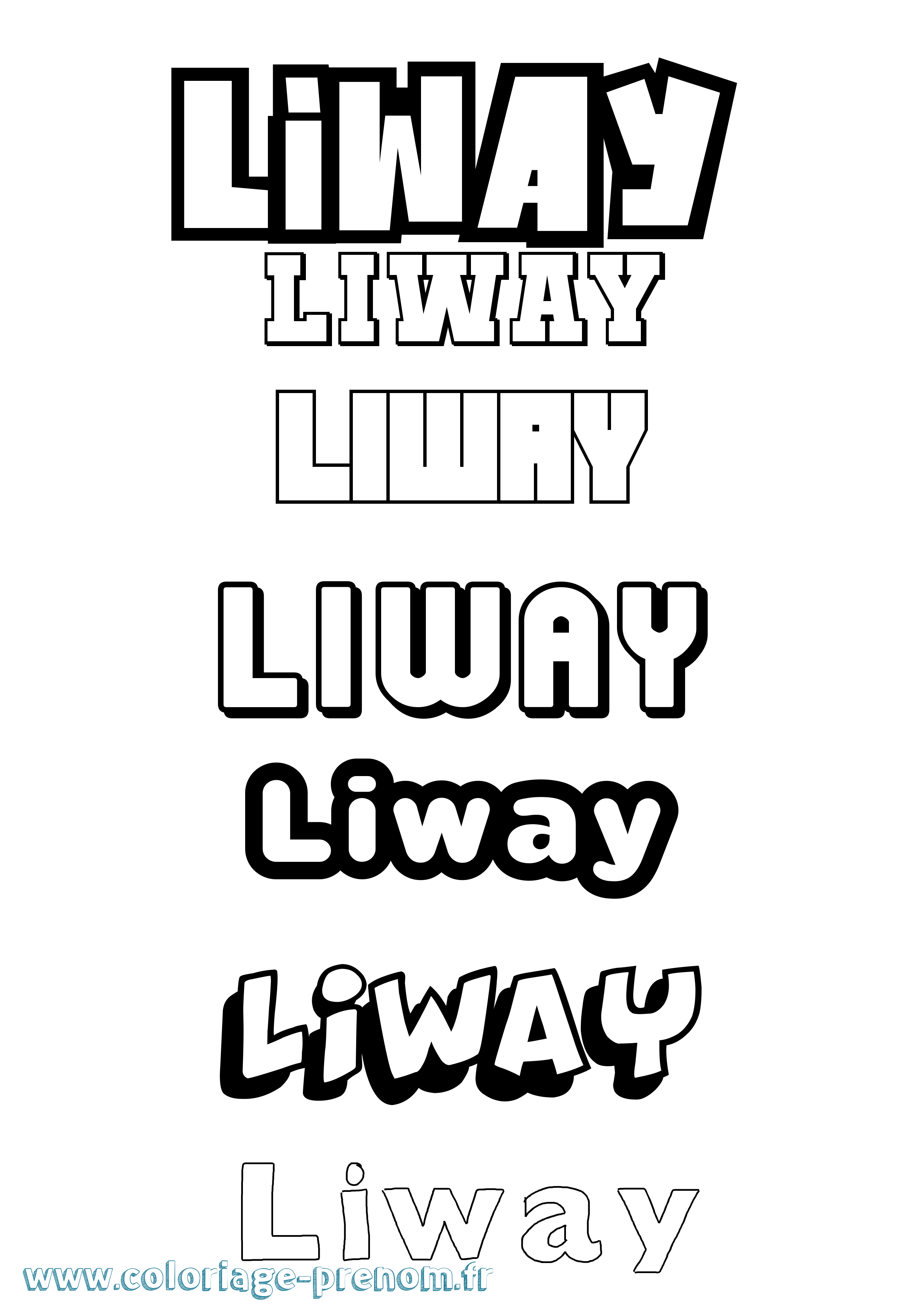 Coloriage Liway Simple Coloriage prénom Liway Simple