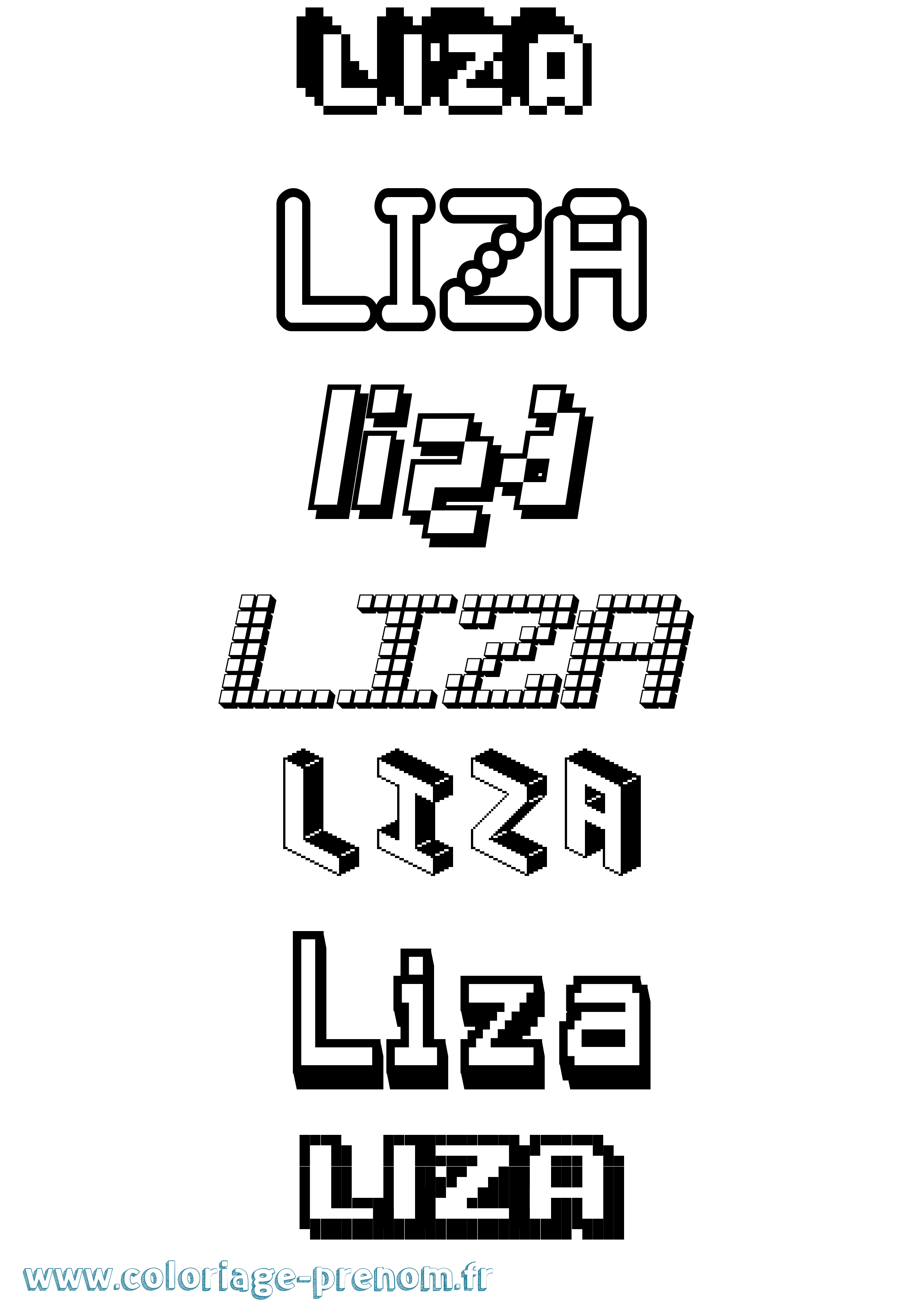 Coloriage prénom Liza