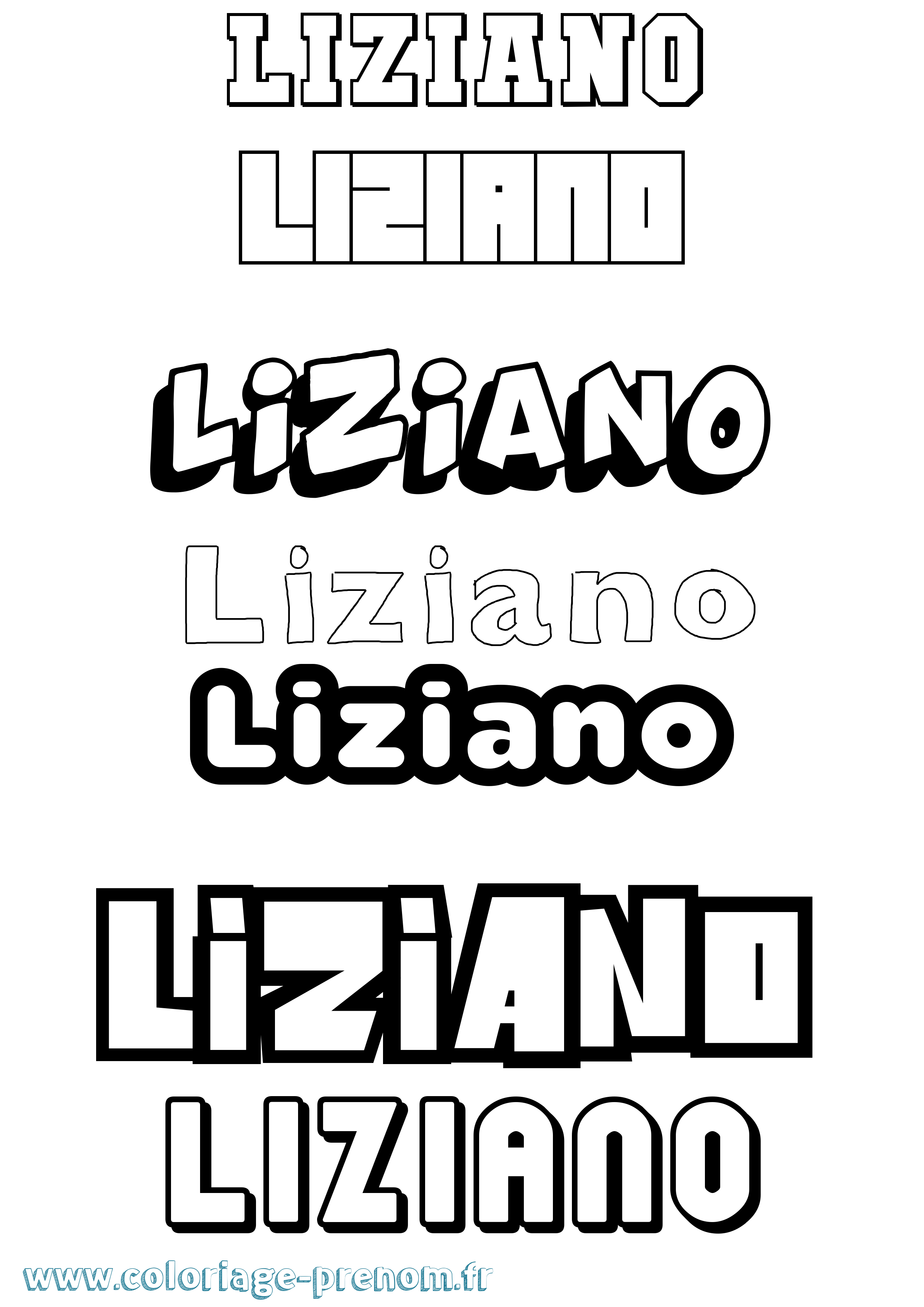 Coloriage prénom Liziano Simple