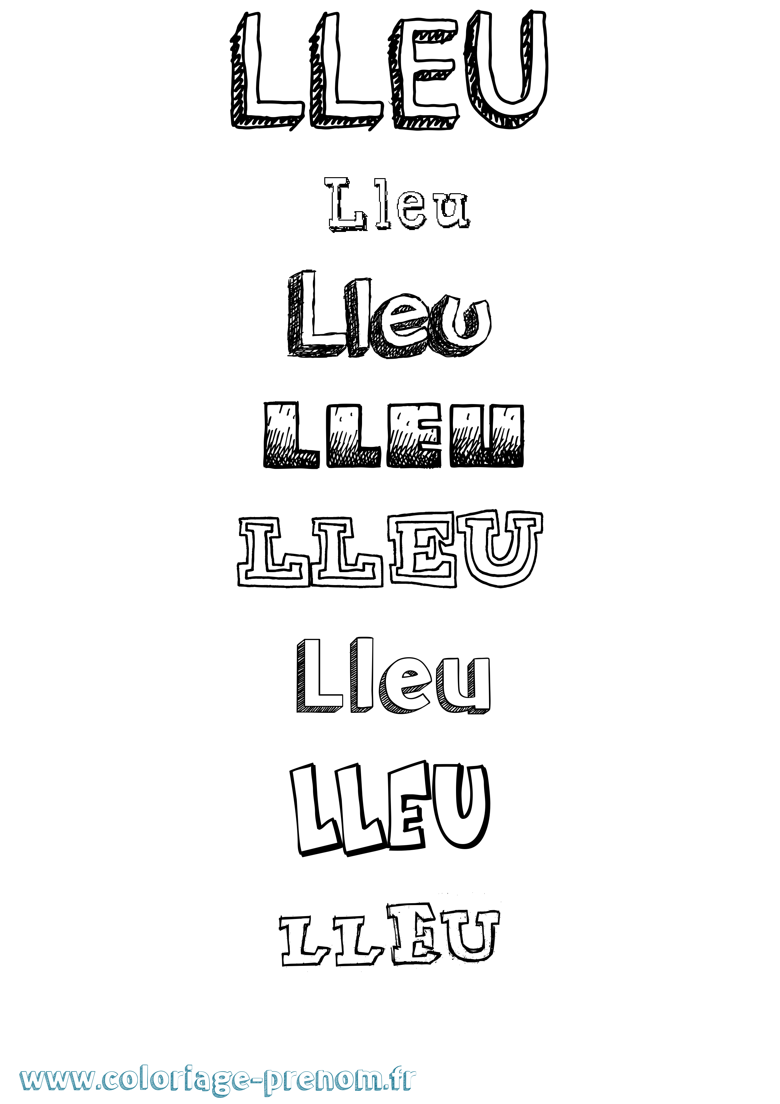 Coloriage Lleu Dessiné Coloriage prénom Lleu Dessiné