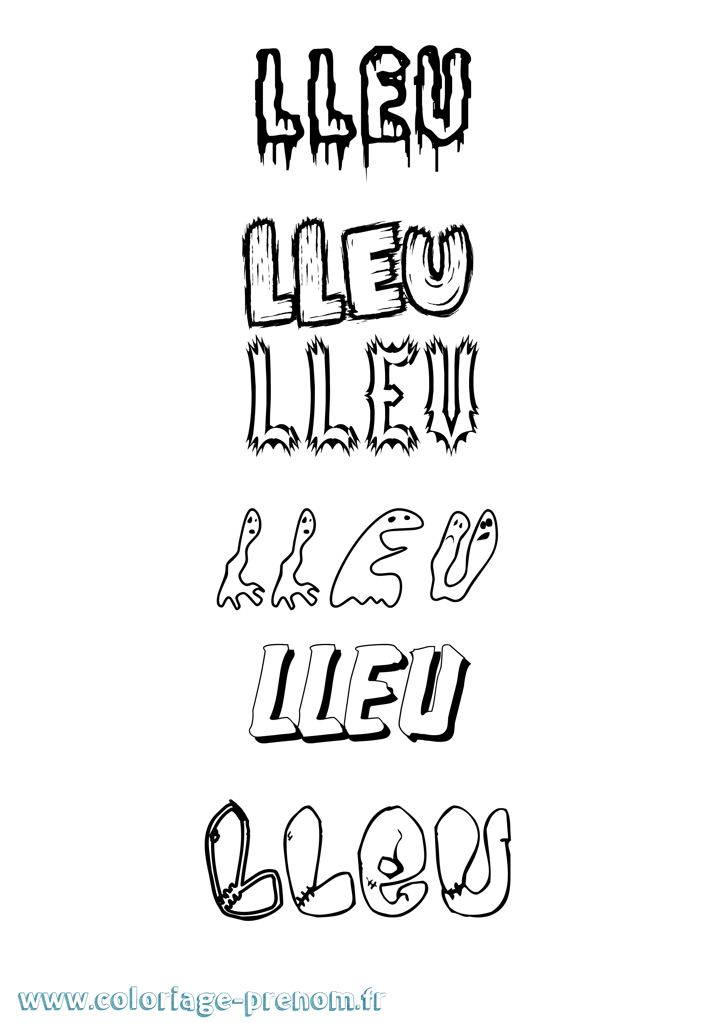 Coloriage Lleu Frisson Coloriage prénom Lleu Frisson