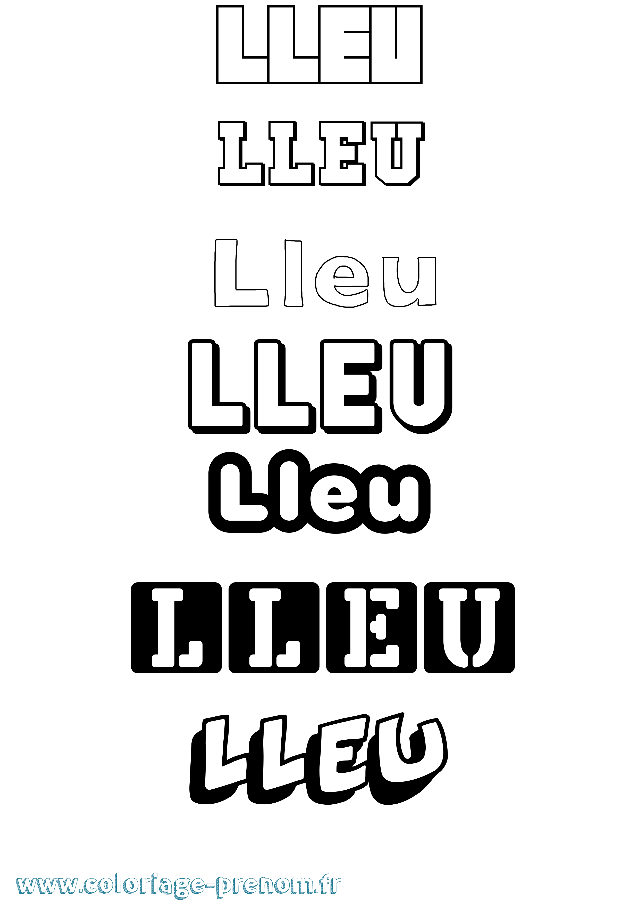 Coloriage Lleu Simple Coloriage prénom Lleu Simple