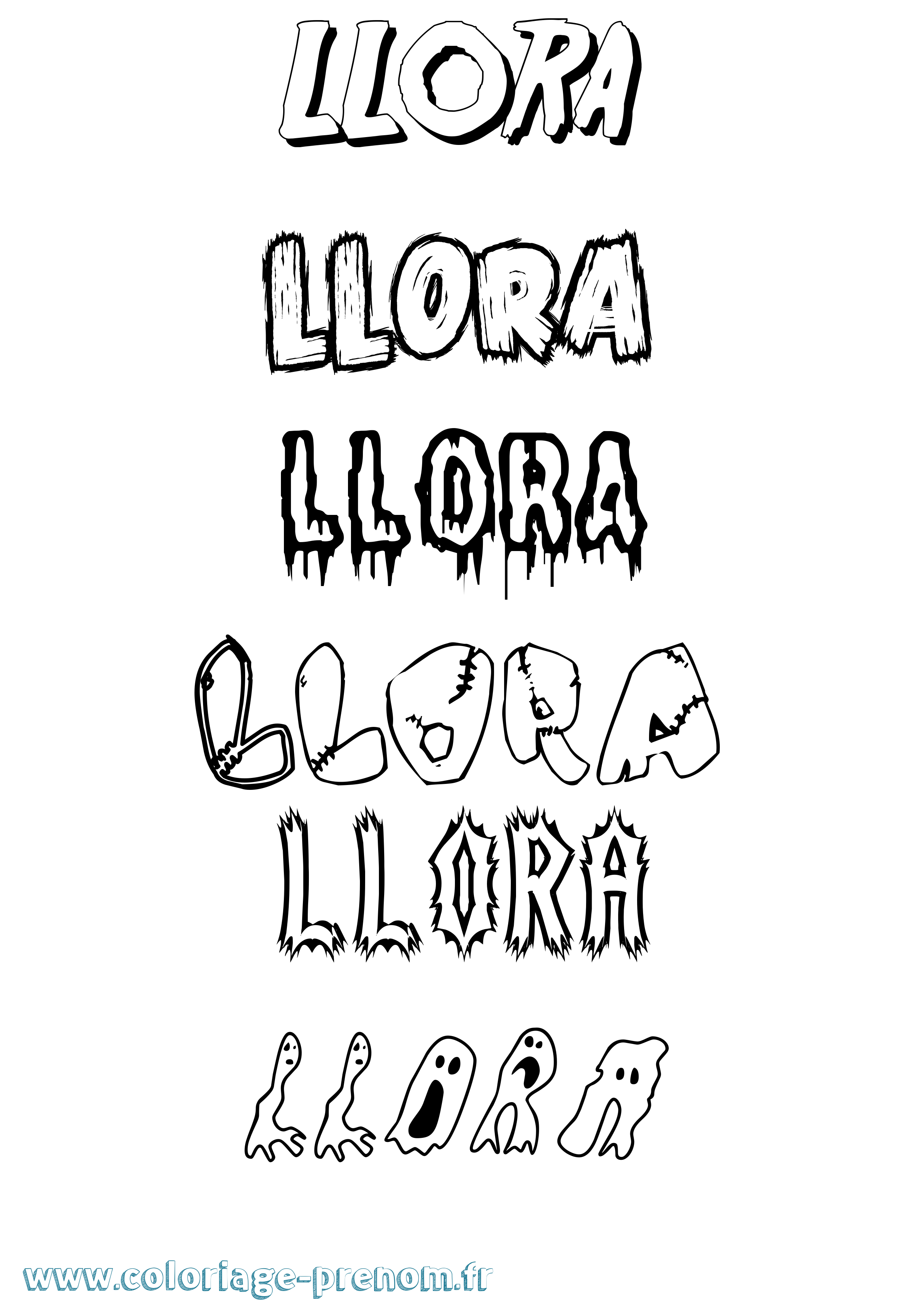 Coloriage Llora Frisson Coloriage prénom Llora Frisson