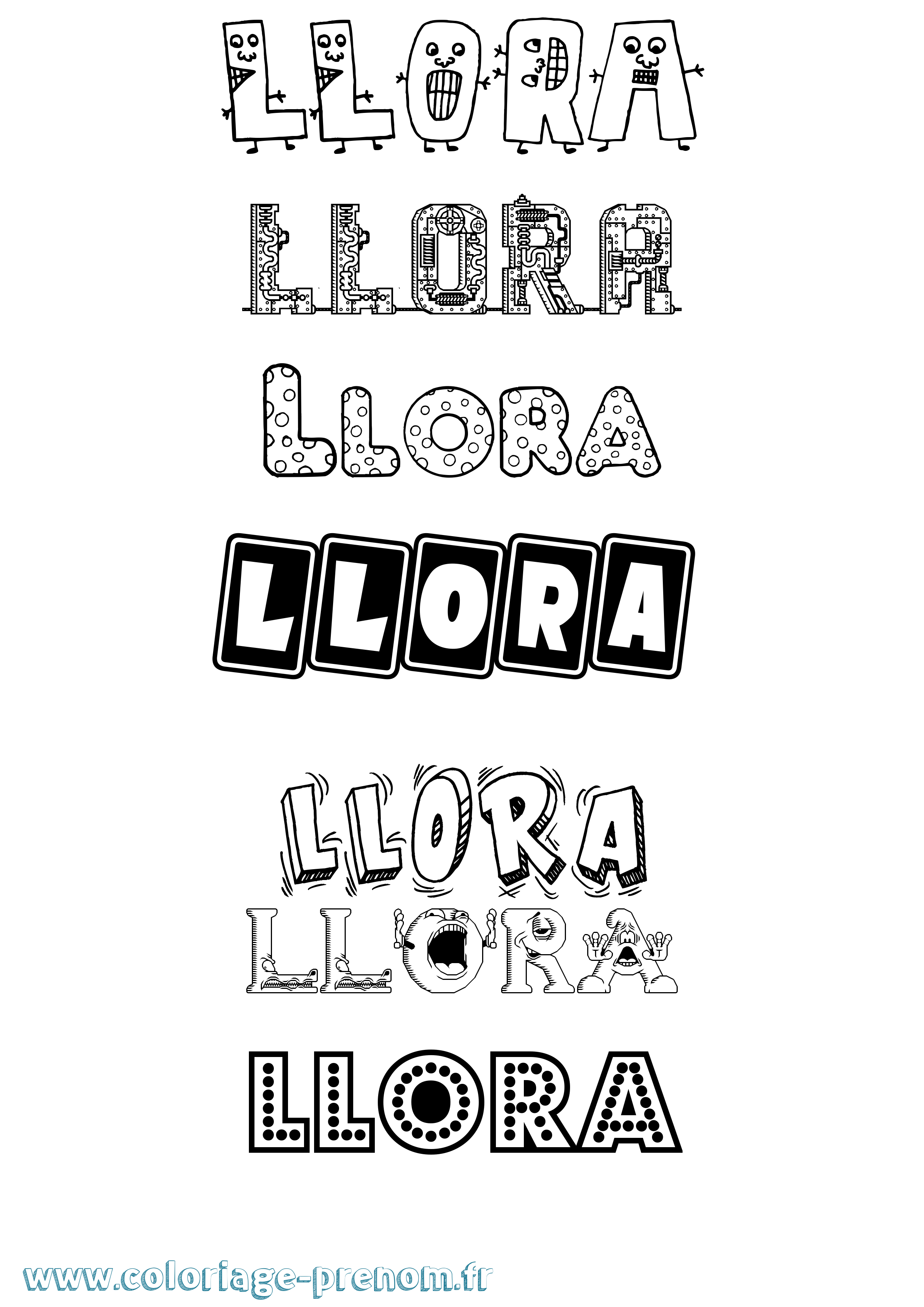 Coloriage Llora Fun Coloriage prénom Llora Fun