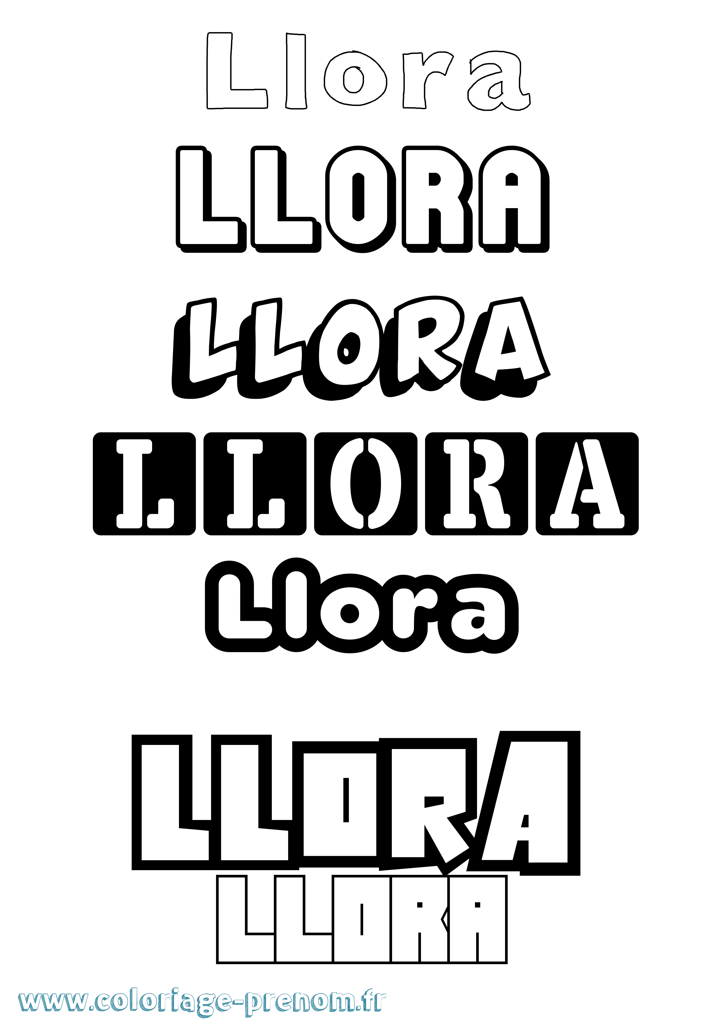 Coloriage Llora Simple Coloriage prénom Llora Simple