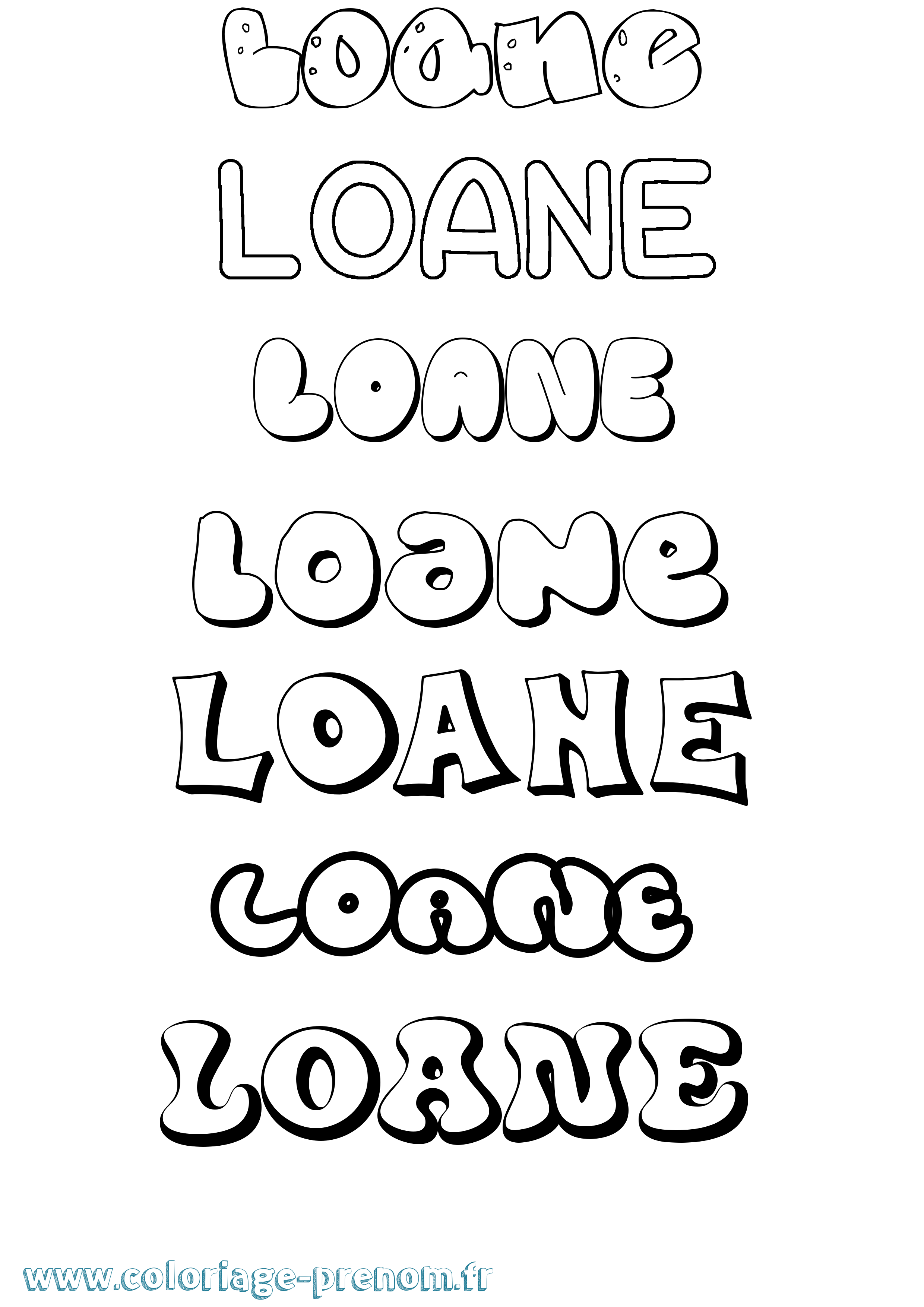 Coloriage prénom Loane