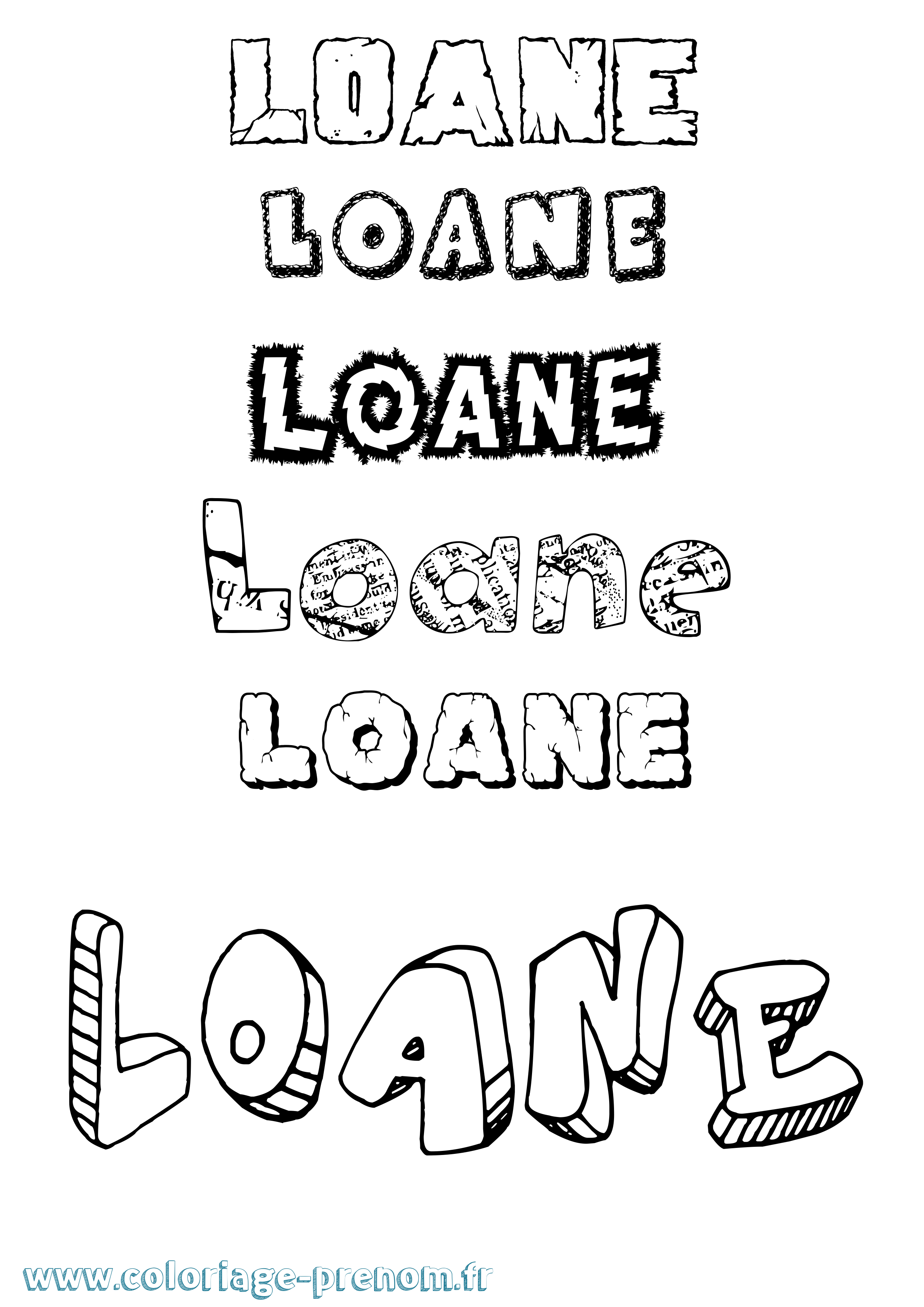 Coloriage prénom Loane