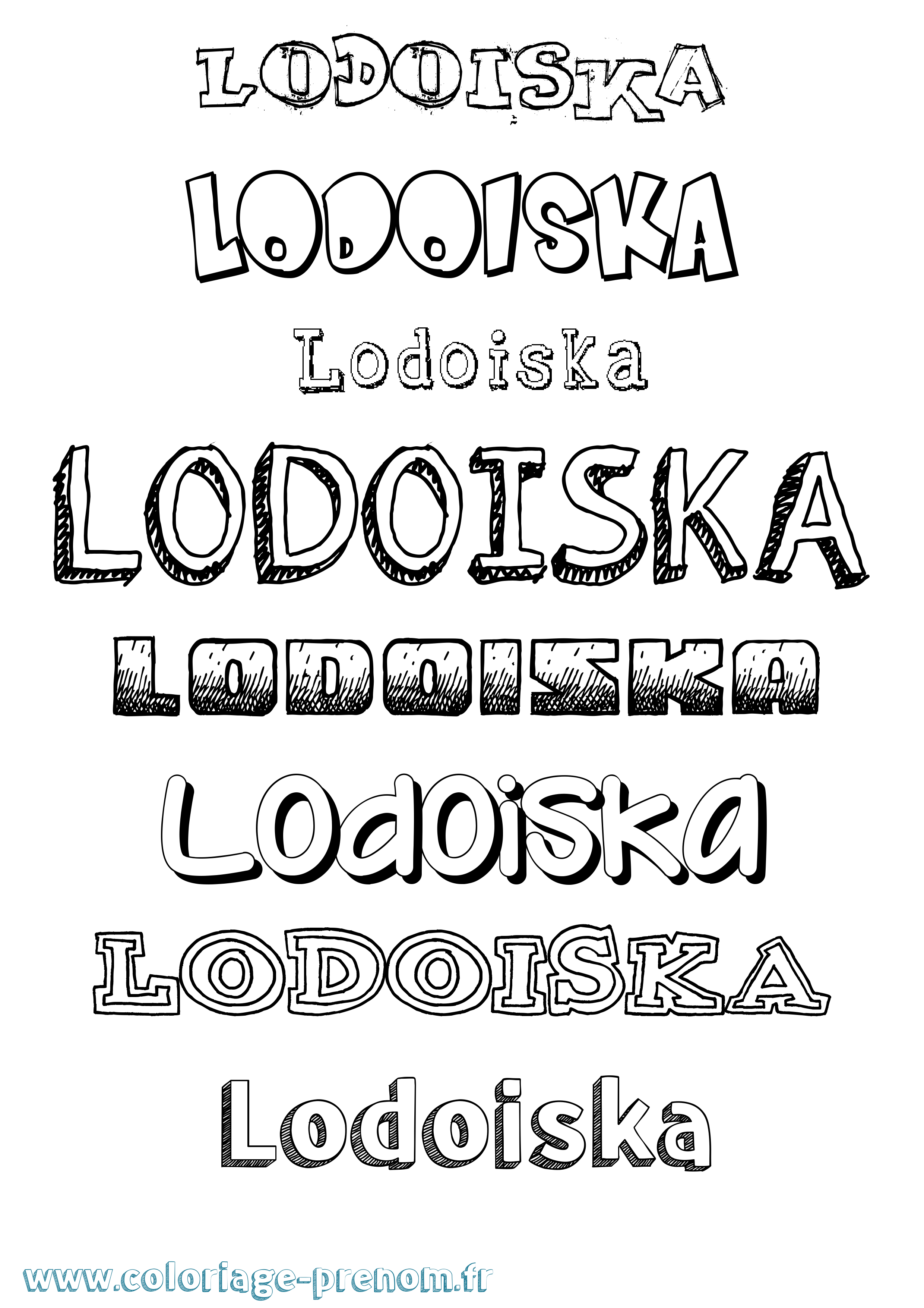Coloriage prénom Lodoiska Dessiné