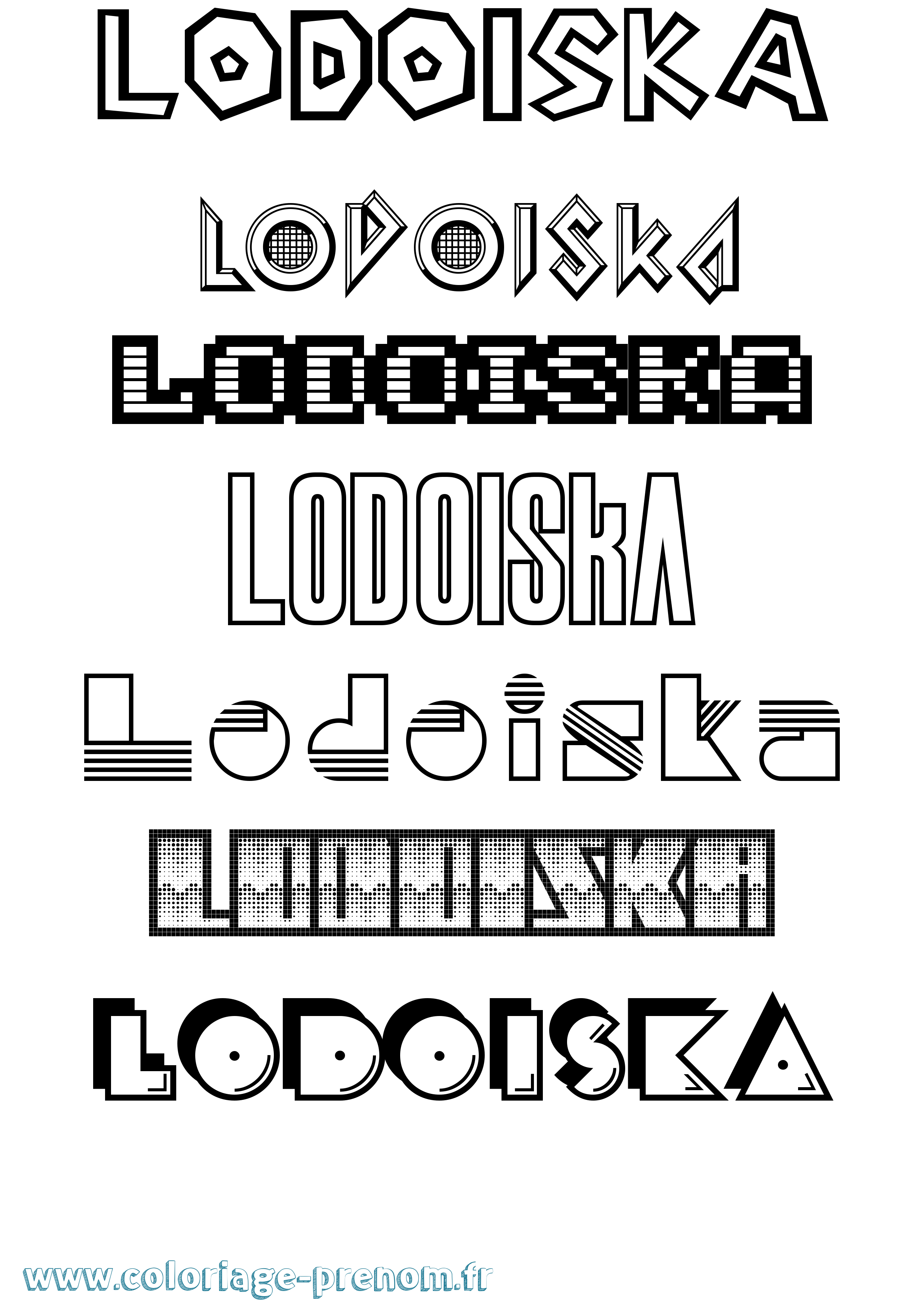 Coloriage prénom Lodoiska Jeux Vidéos