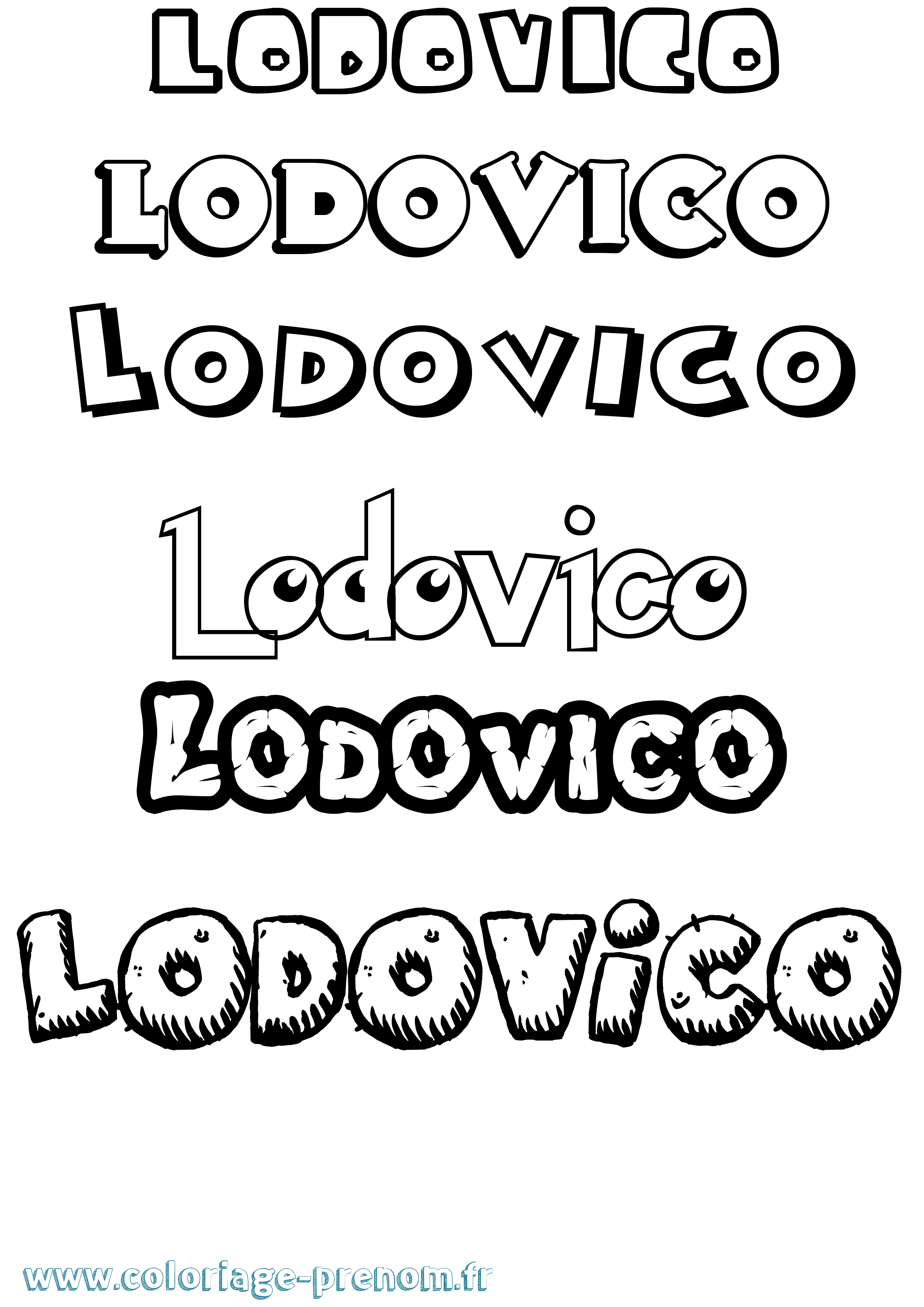 Coloriage prénom Lodovico Dessin Animé