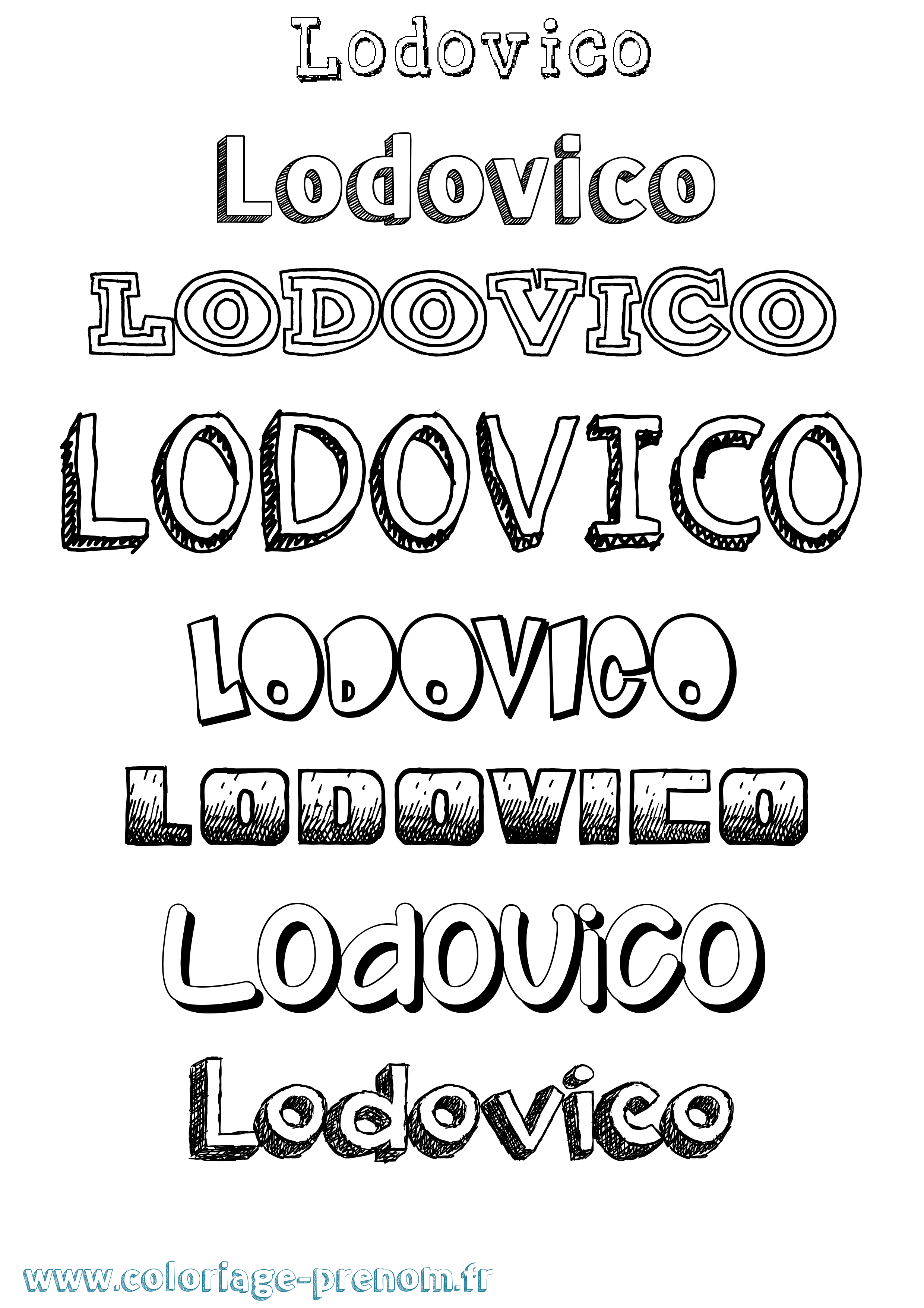 Coloriage prénom Lodovico Dessiné
