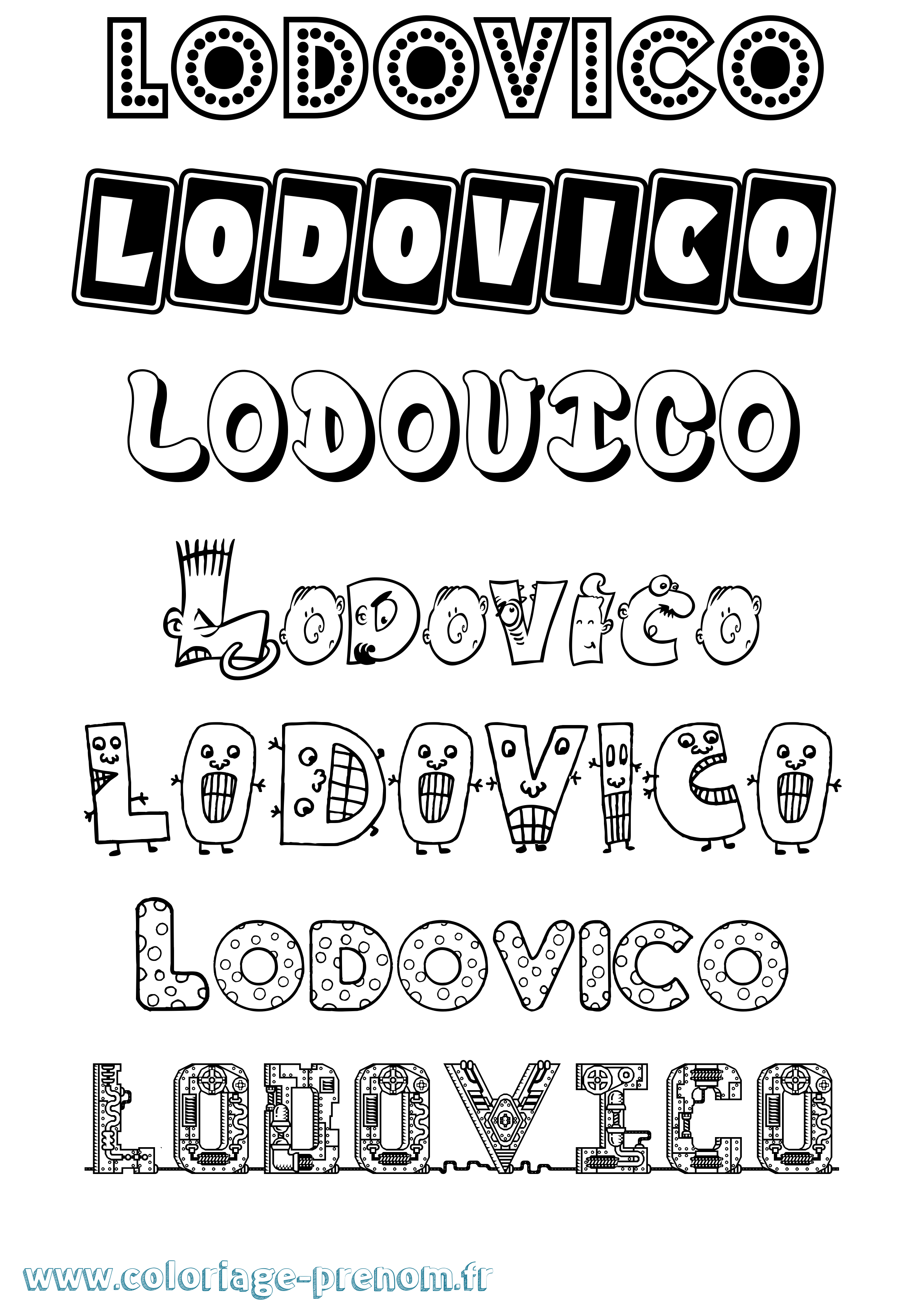 Coloriage prénom Lodovico Fun