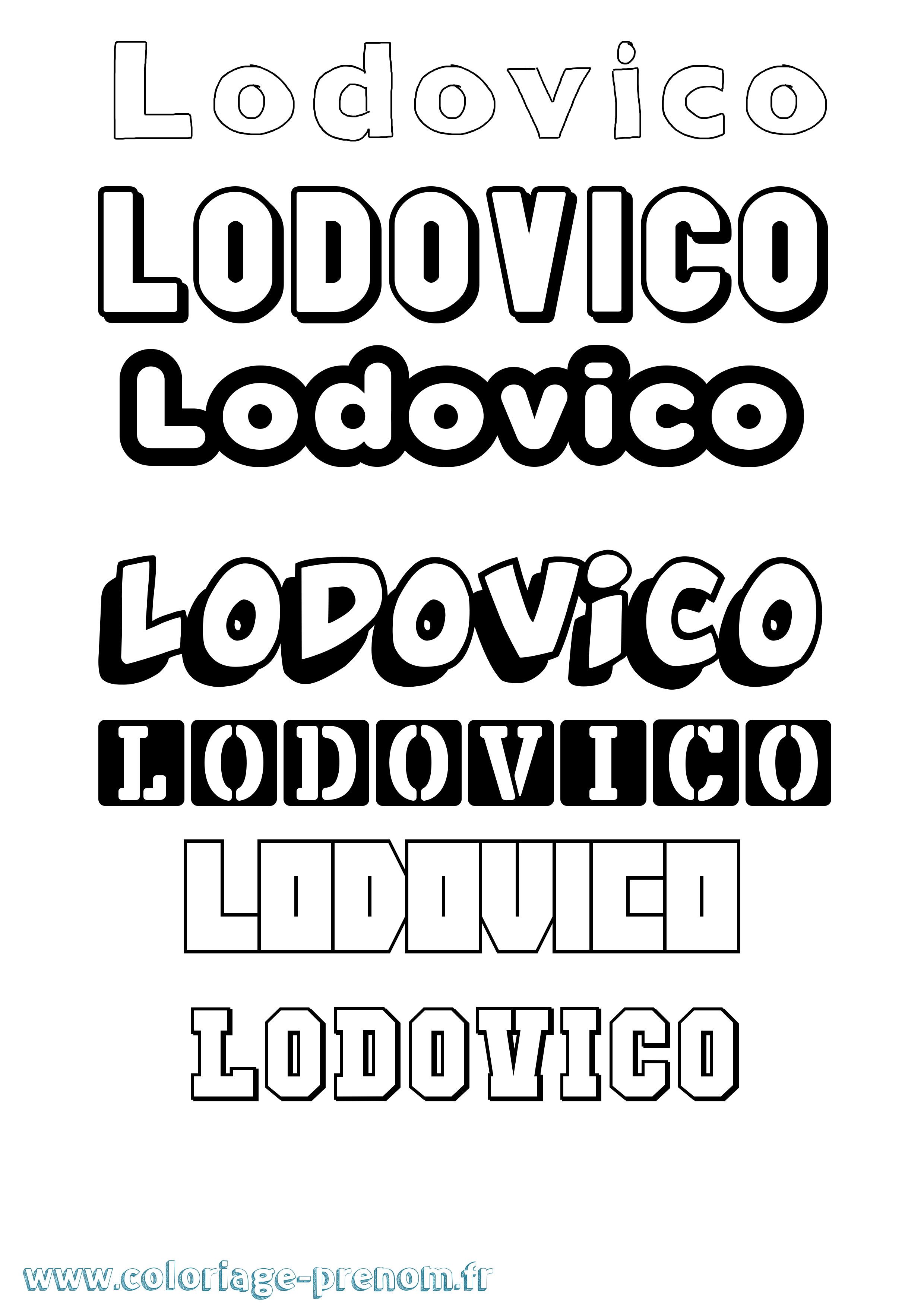 Coloriage prénom Lodovico Simple