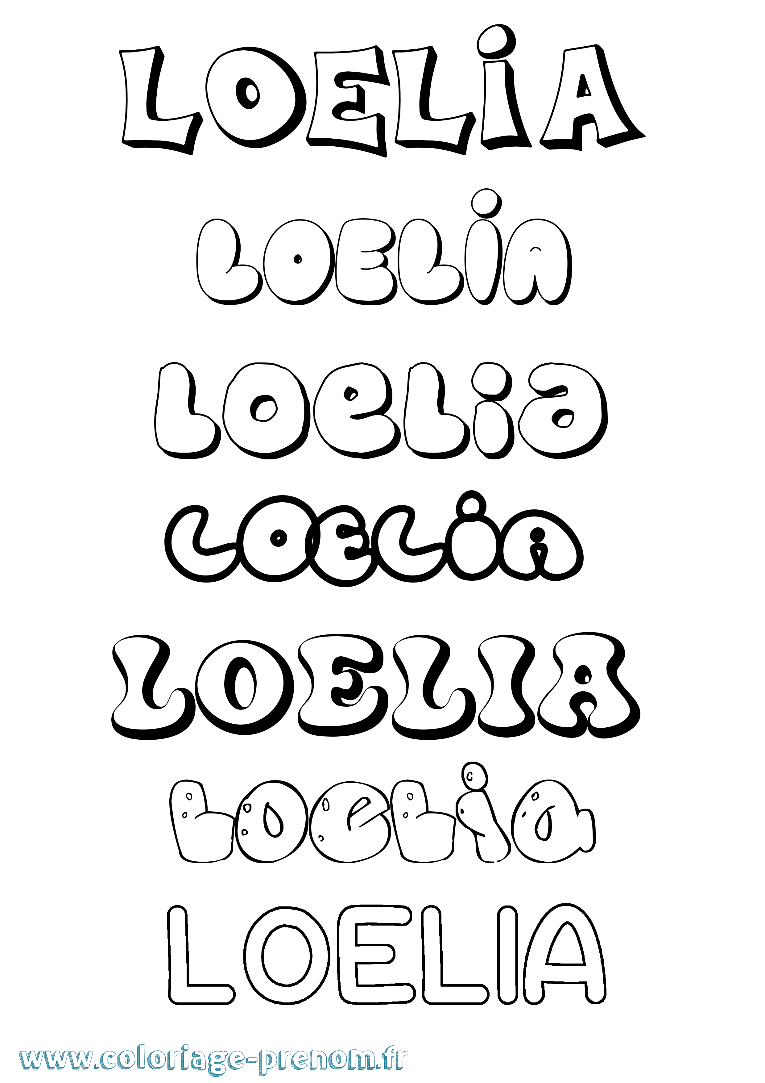 Coloriage Loelia Bubble Coloriage prénom Loelia Bubble