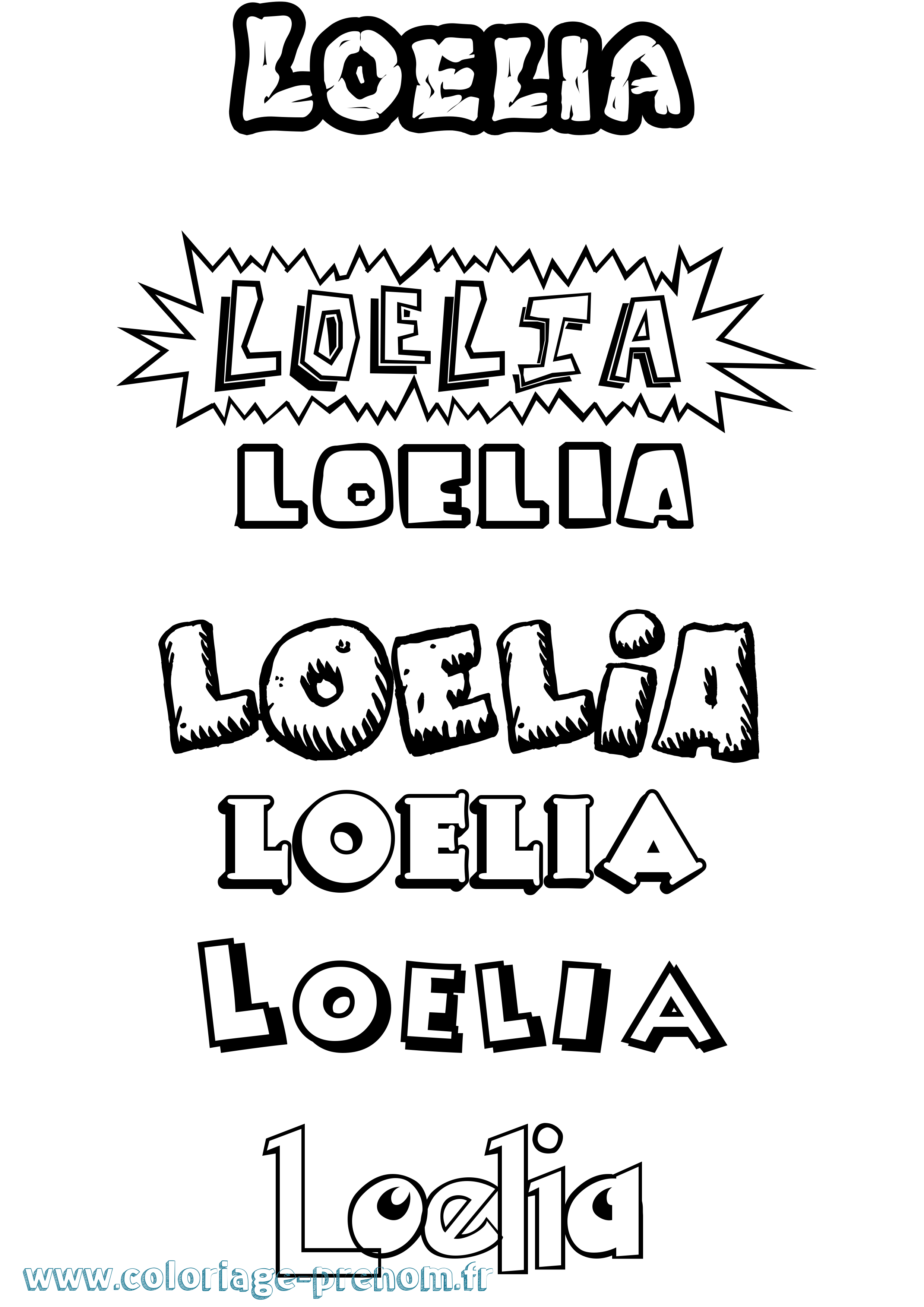 Coloriage Loelia Dessin Animé Coloriage prénom Loelia Dessin Animé