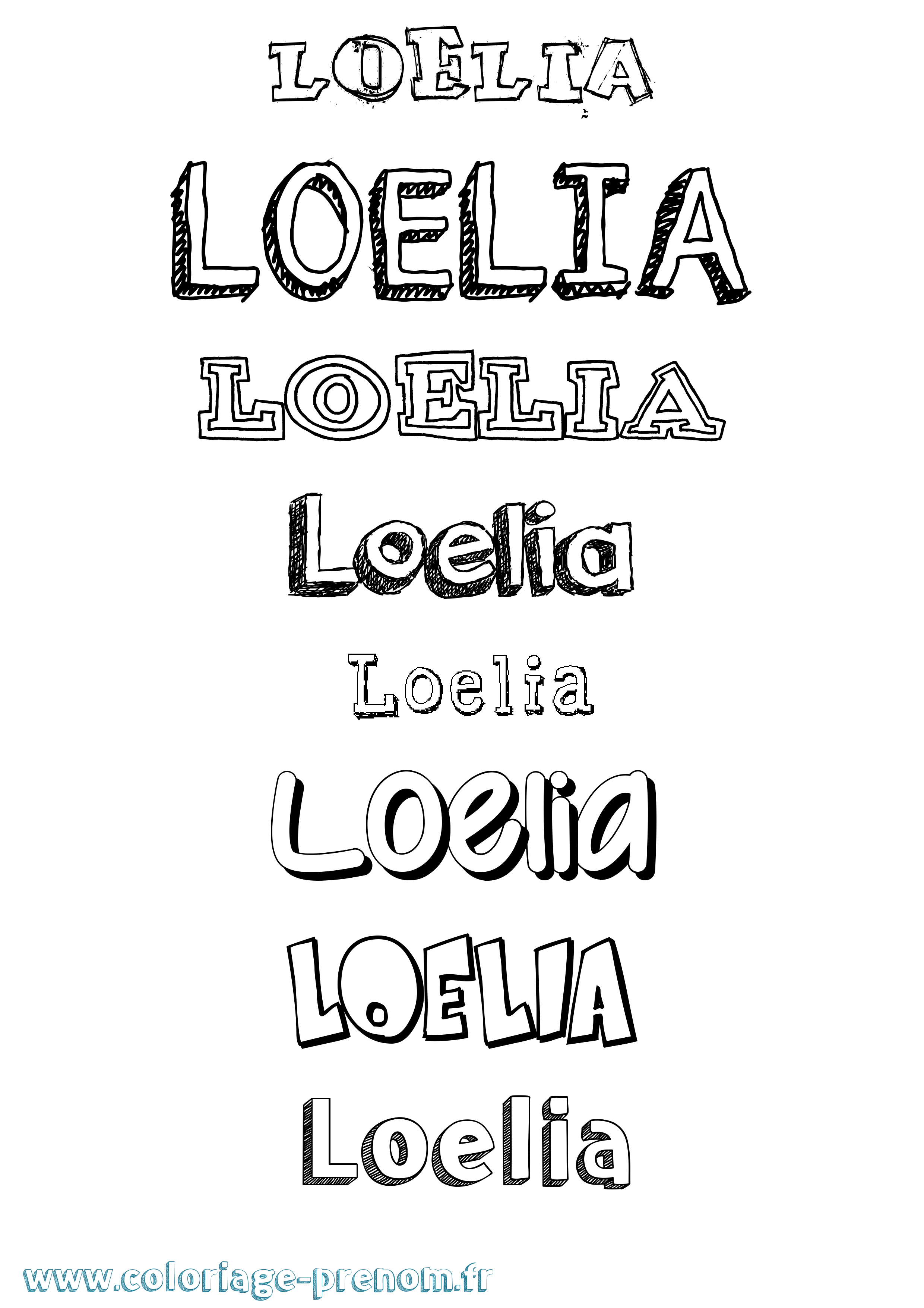 Coloriage prénom Loelia Dessiné