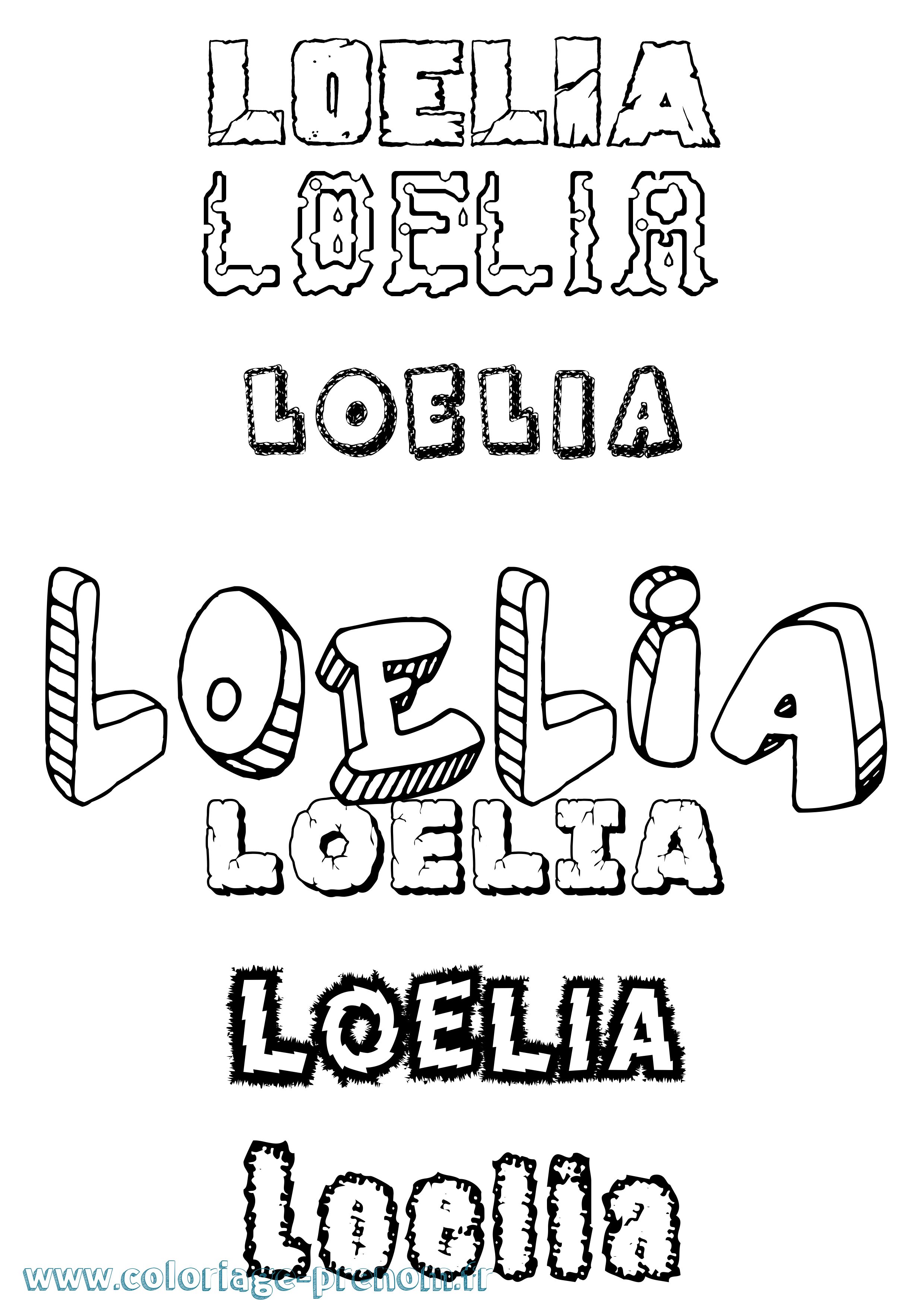 Coloriage Loelia Destructuré Coloriage prénom Loelia Destructuré