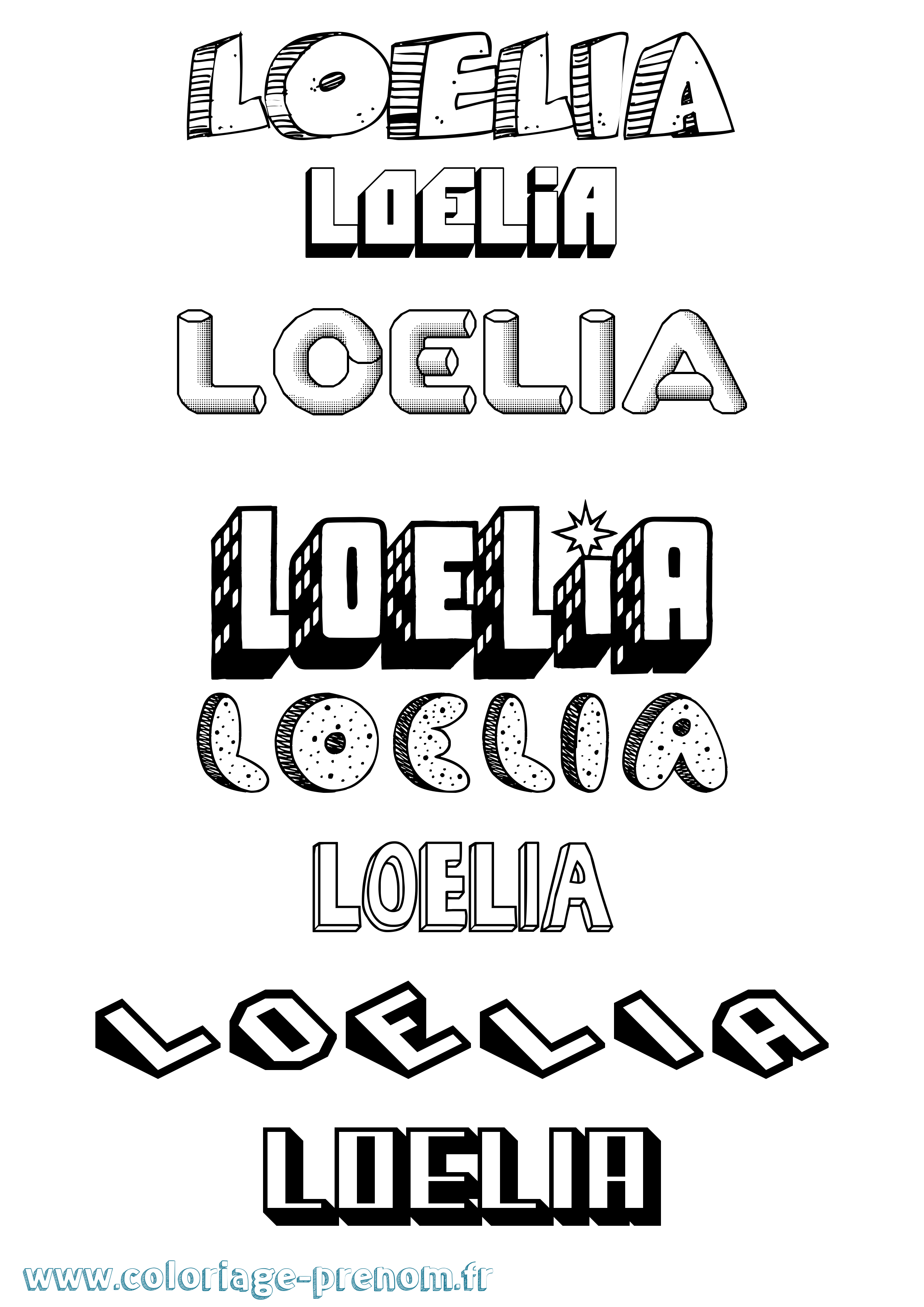 Coloriage Loelia Effet 3D Coloriage prénom Loelia Effet 3D