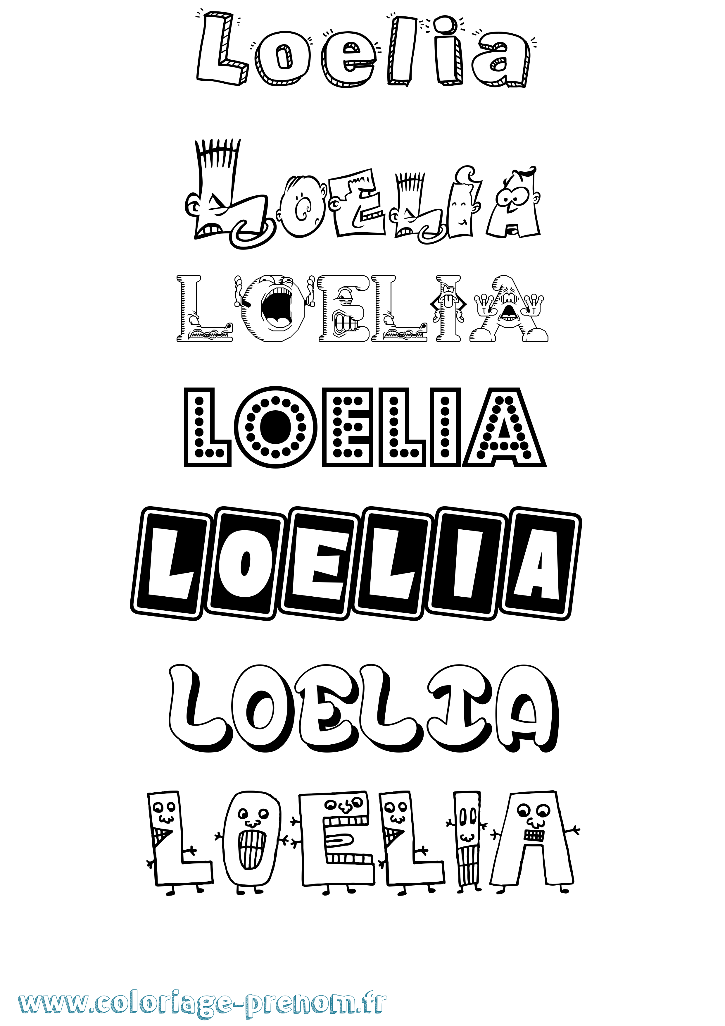 Coloriage prénom Loelia Fun