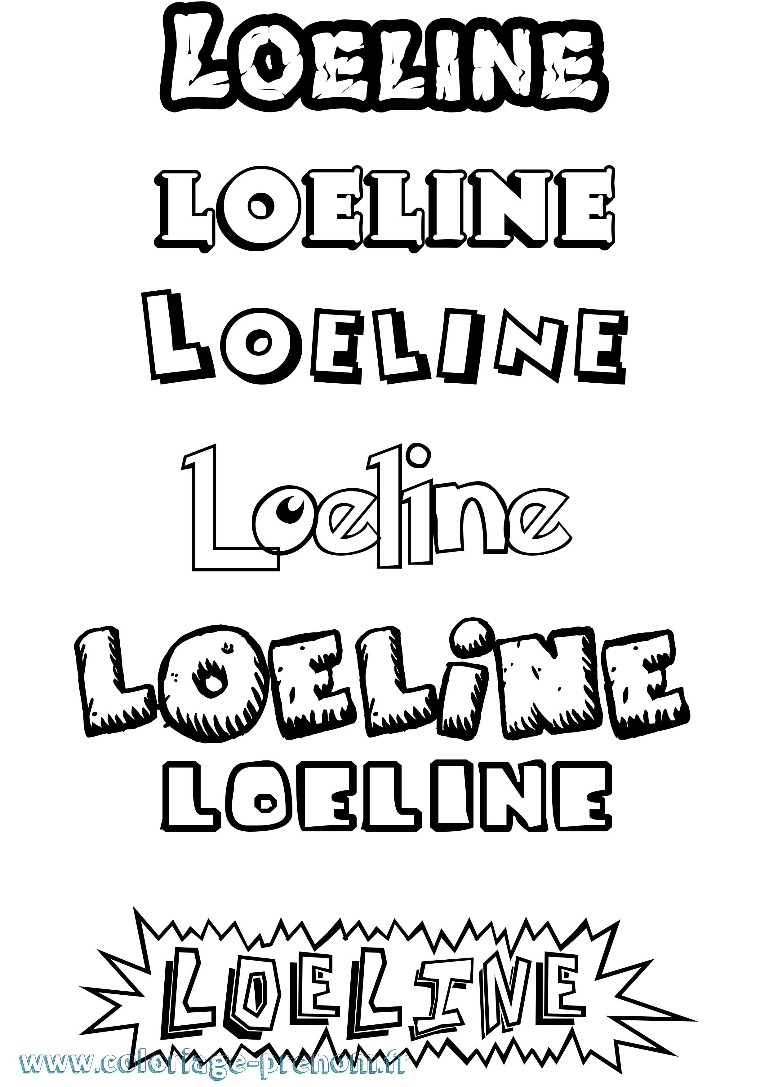Coloriage prénom Loeline Dessin Animé