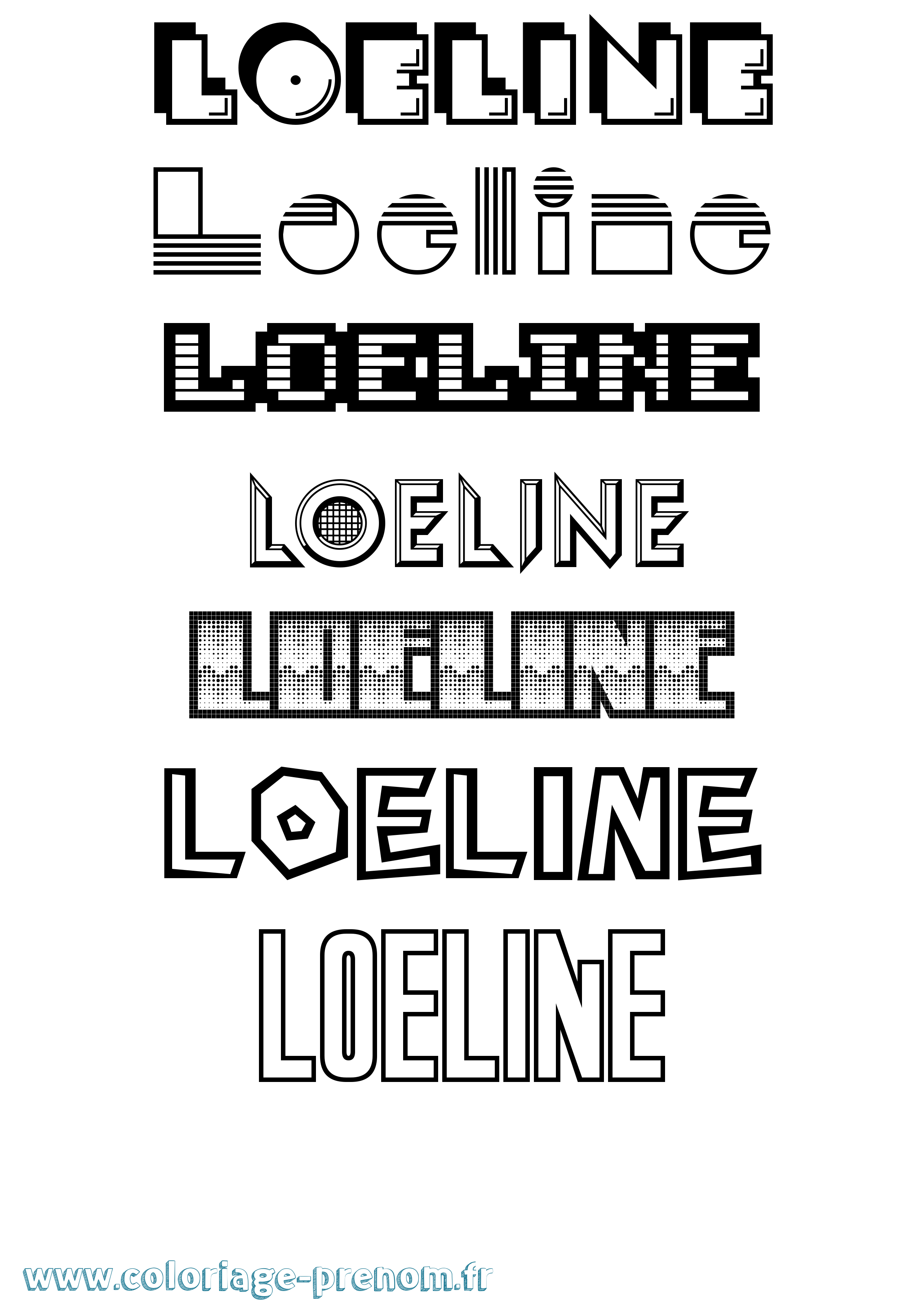 Coloriage prénom Loeline Jeux Vidéos