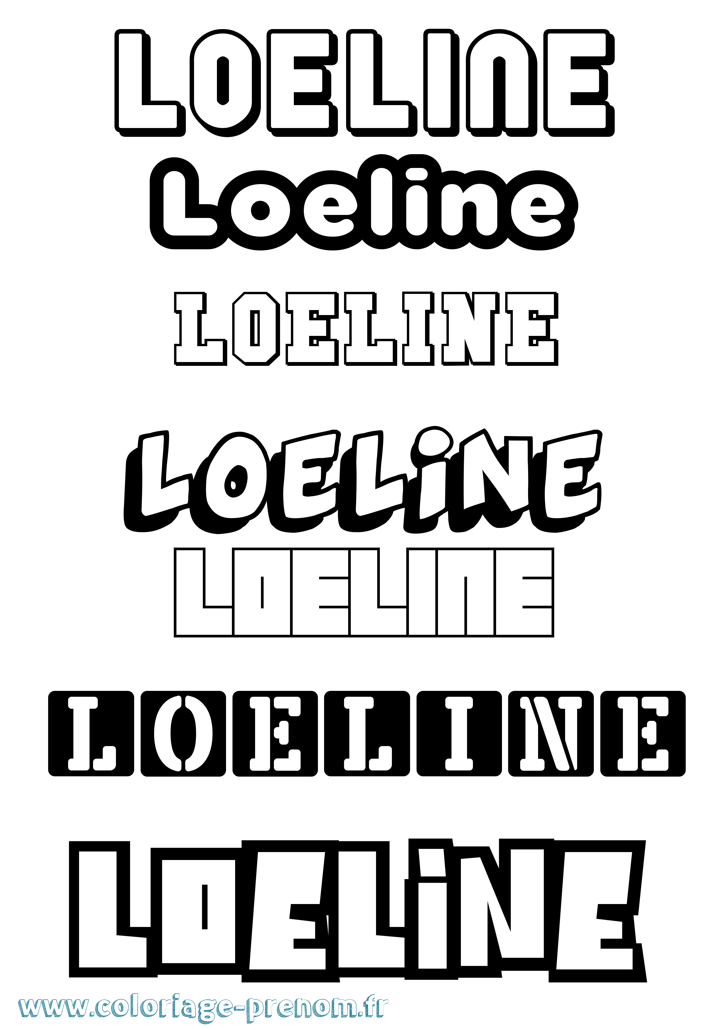 Coloriage prénom Loeline Simple